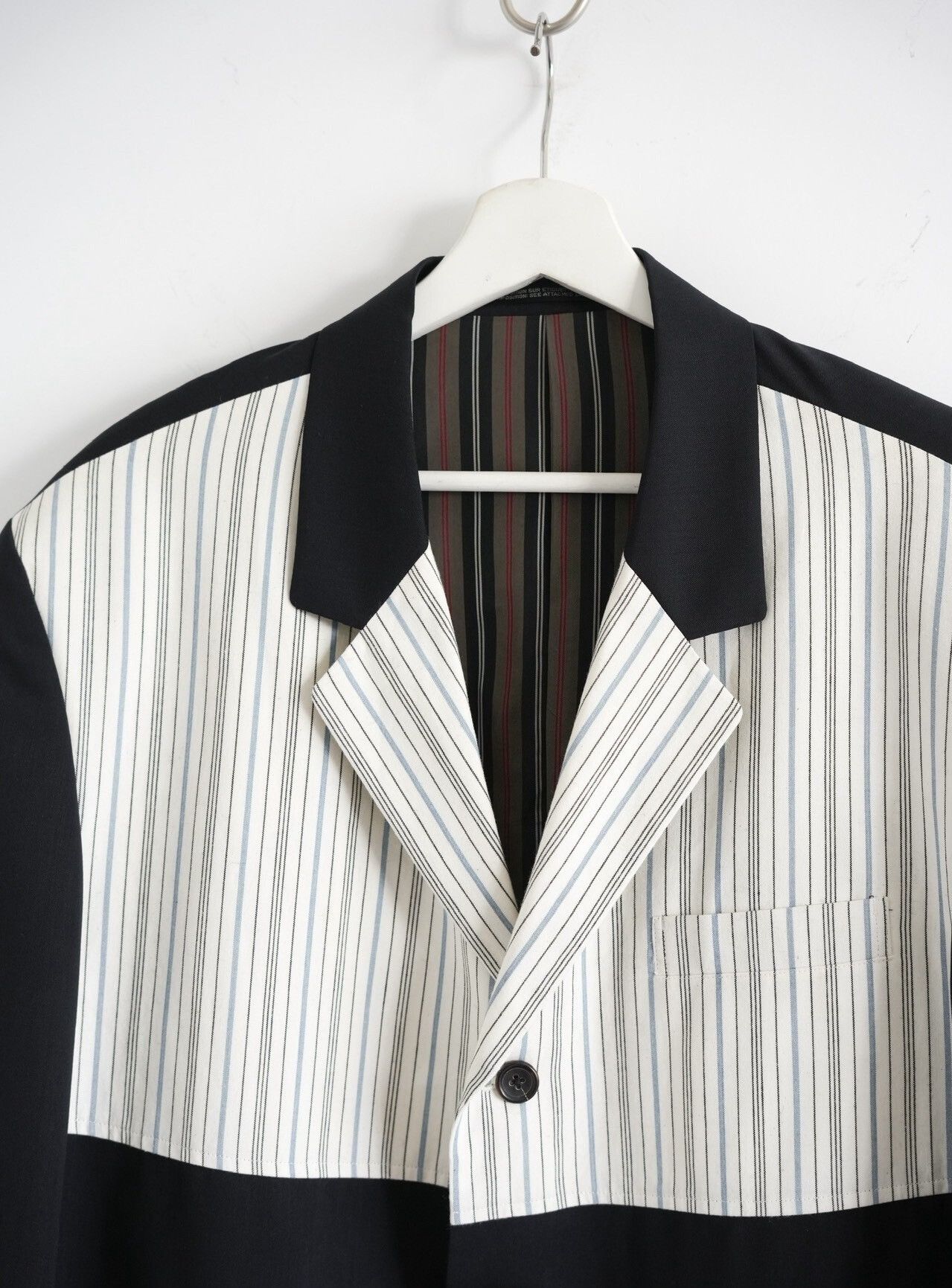 Yohji Yamamoto Yohji Yamamoto 93SS White Stripe Panel Blazer Size 38S - 3 Thumbnail