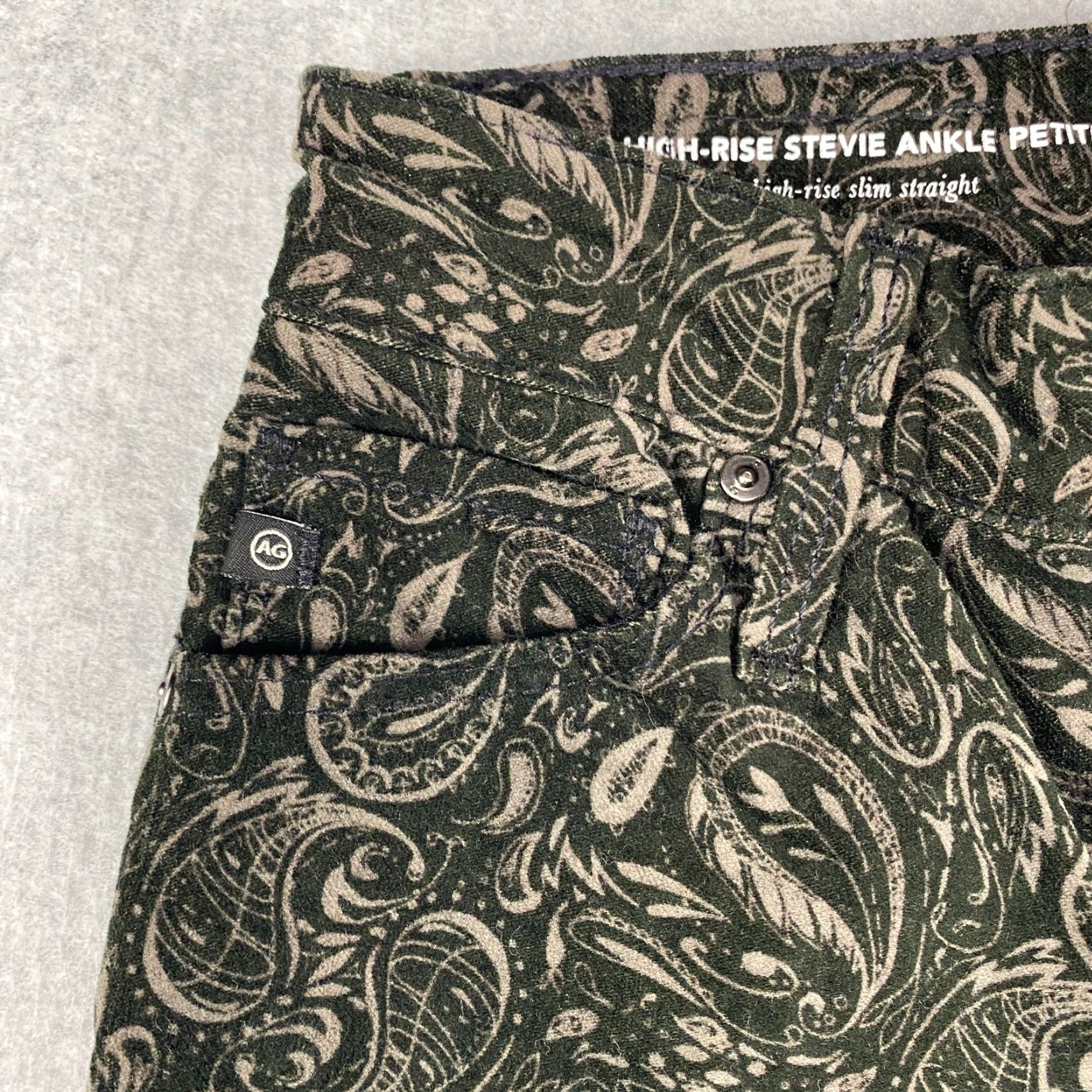 AG Jeans AG Jeans x Anthropologie Jeans Womens 24P Black High Rise Stevie Ankle Paisley Modern Size 42" / US 20 - 3 Thumbnail
