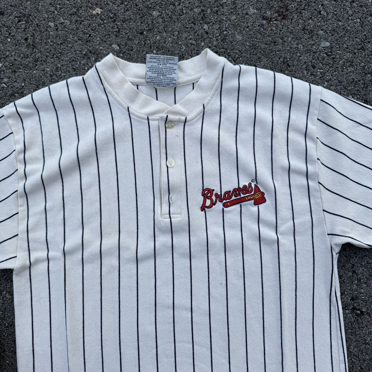 Vintage vintage atlanta braves pinstripe henley shirt Size US L / EU 52-54 / 3 - 2 Thumbnail