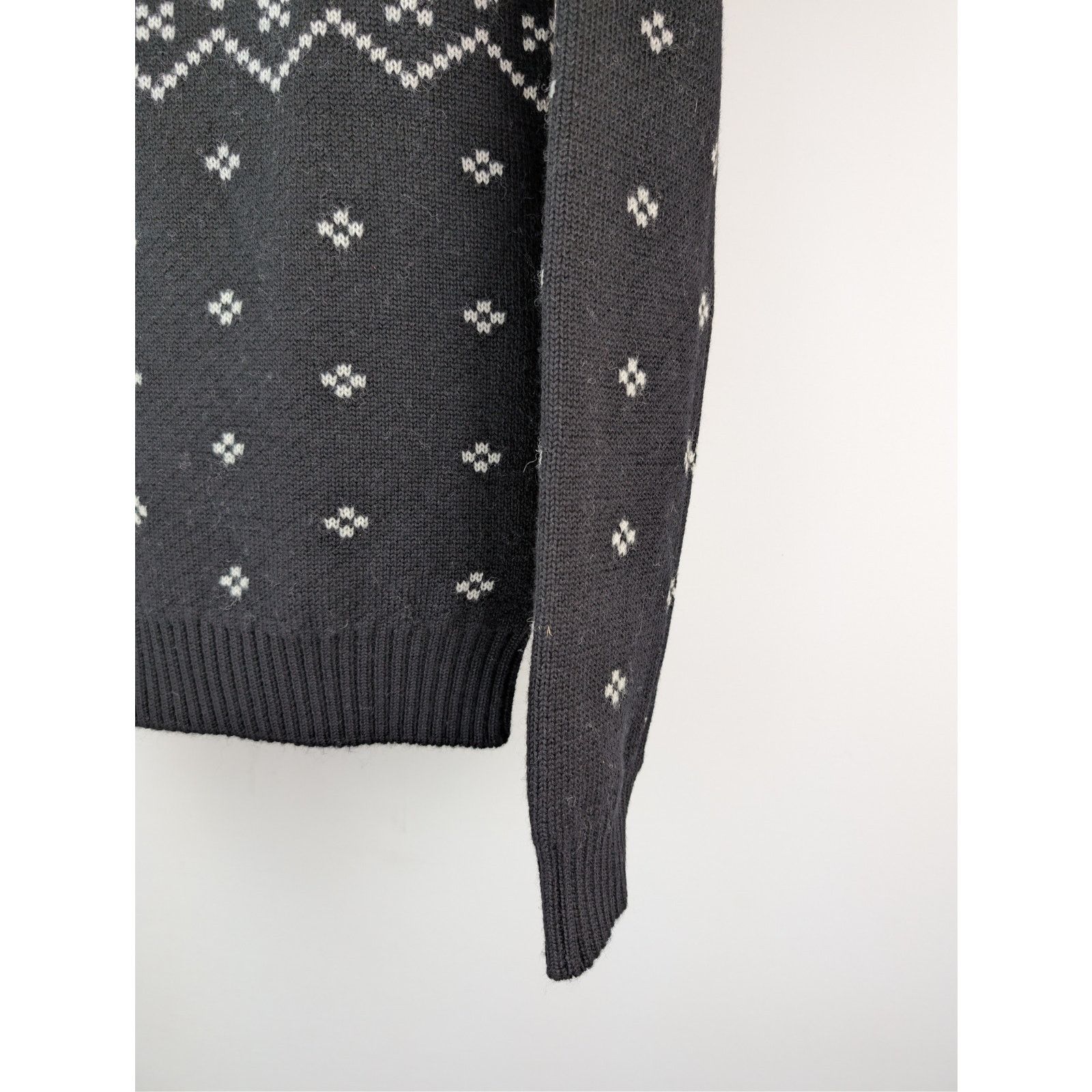 Saint Laurent Paris o1rshd1 Nordic Knit Wool Reindeer Sweater in Black Size US L / EU 52-54 / 3 - 5 Thumbnail