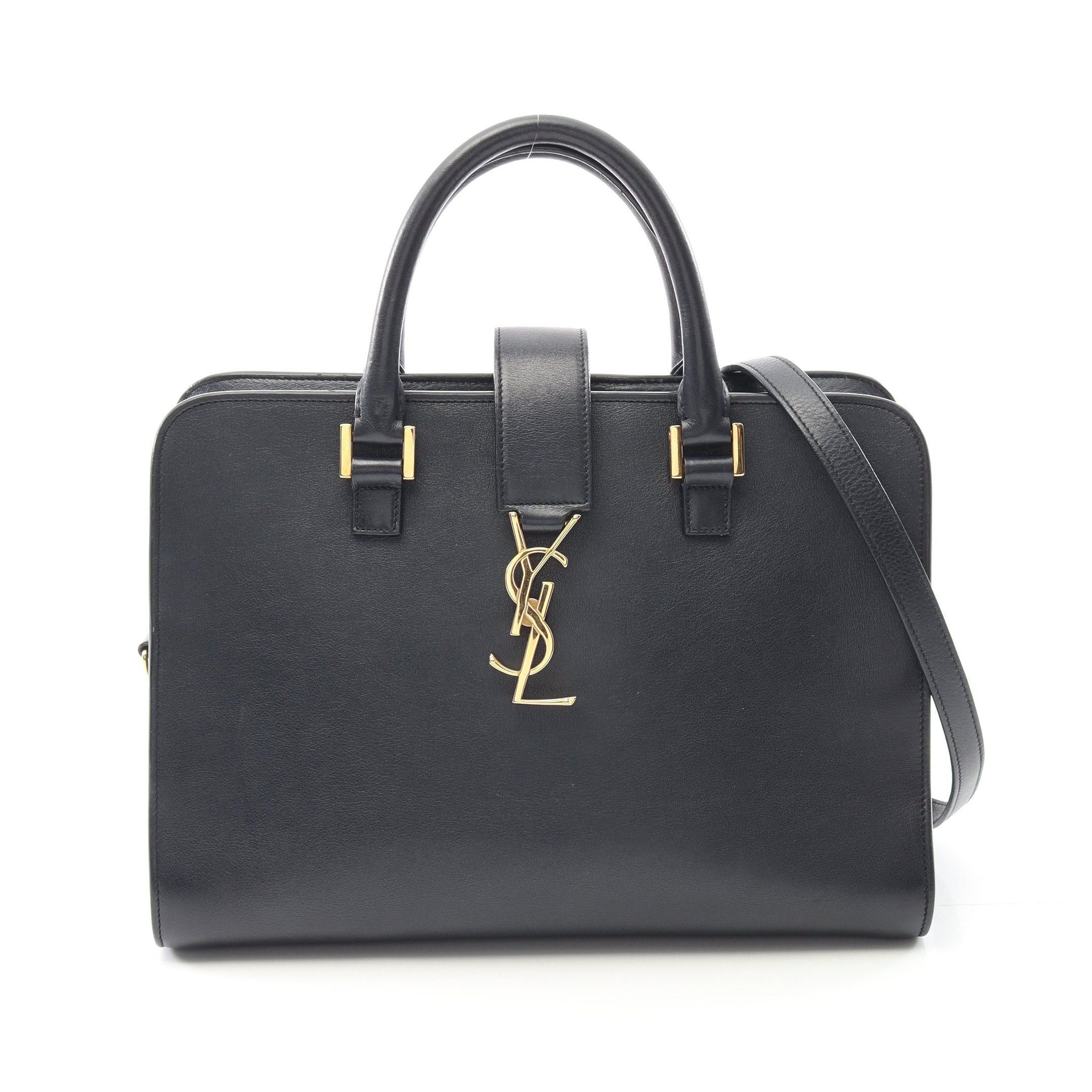Yves Saint Laurent Yves Saint Laurent Monogram Kabas Handbag Leather Dark Navy Size ONE SIZE - 1 Thumbnail
