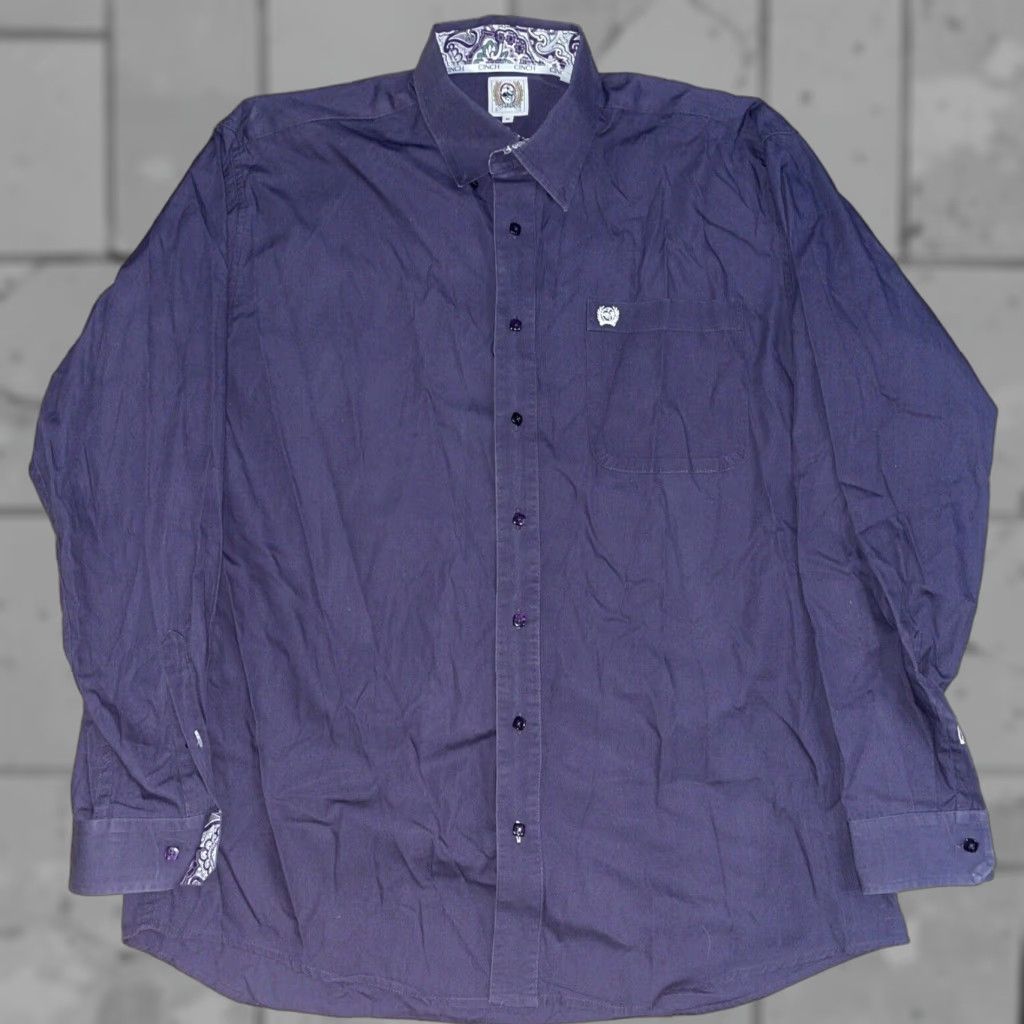 Vintage CINCH Shirt Mens M Purple Long Sleeve Button-Up Regular Size M Size US M / EU 48-50 / 2 - 1 Thumbnail