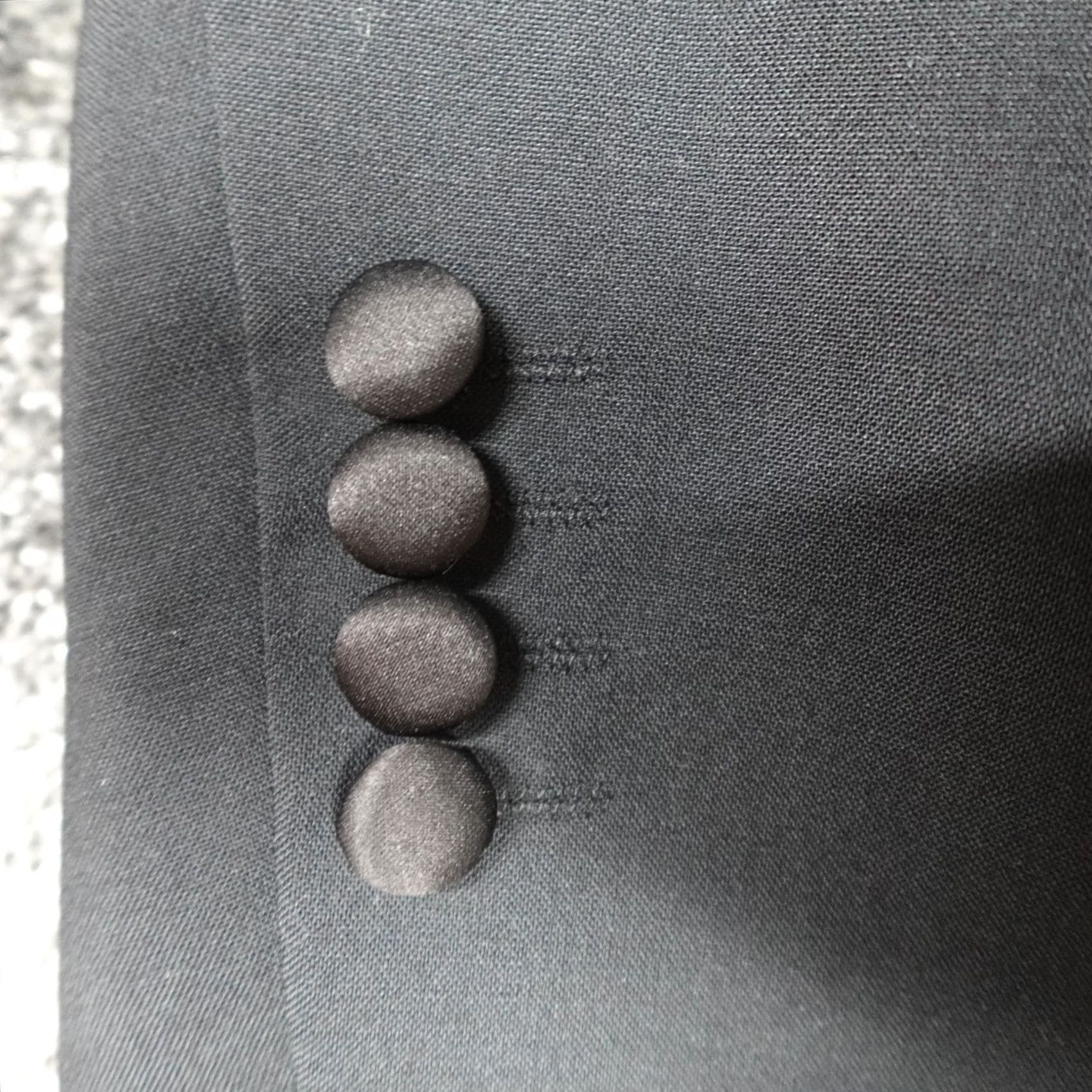 Vintage moss Blazer Jacket Men's Size 44R Black Wool Poly Tailored Fit Dinner Size 44R - 3 Thumbnail