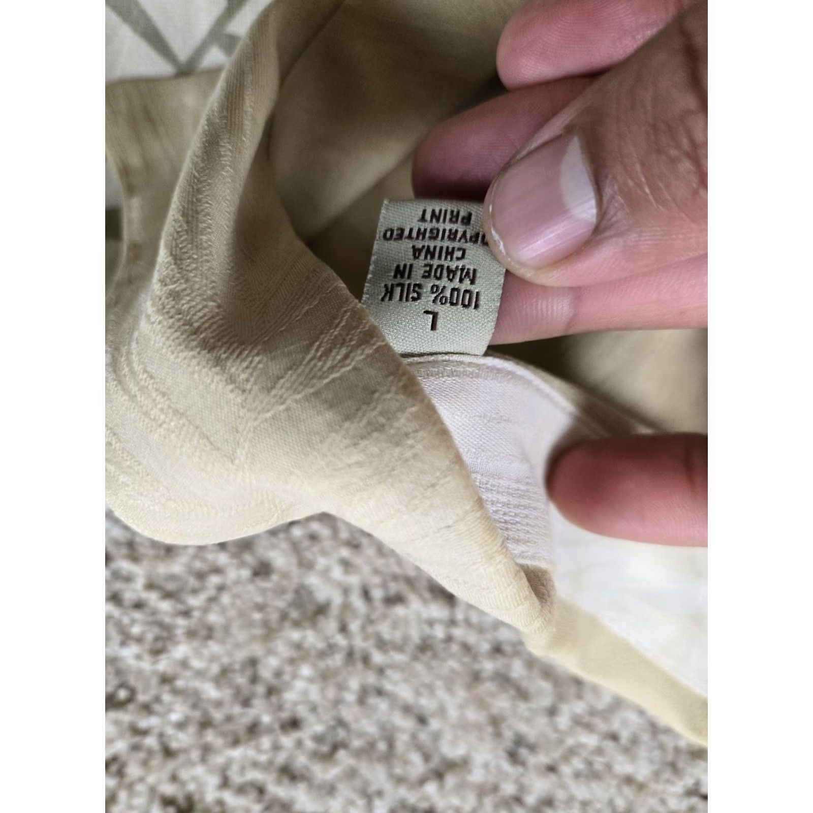 Tommy Bahama Tommy Bahama Shirt Mens L Beige Silk Palm Leaf Hawaiian Camp Button Front Size US L / EU 52-54 / 3 - 4 Thumbnail