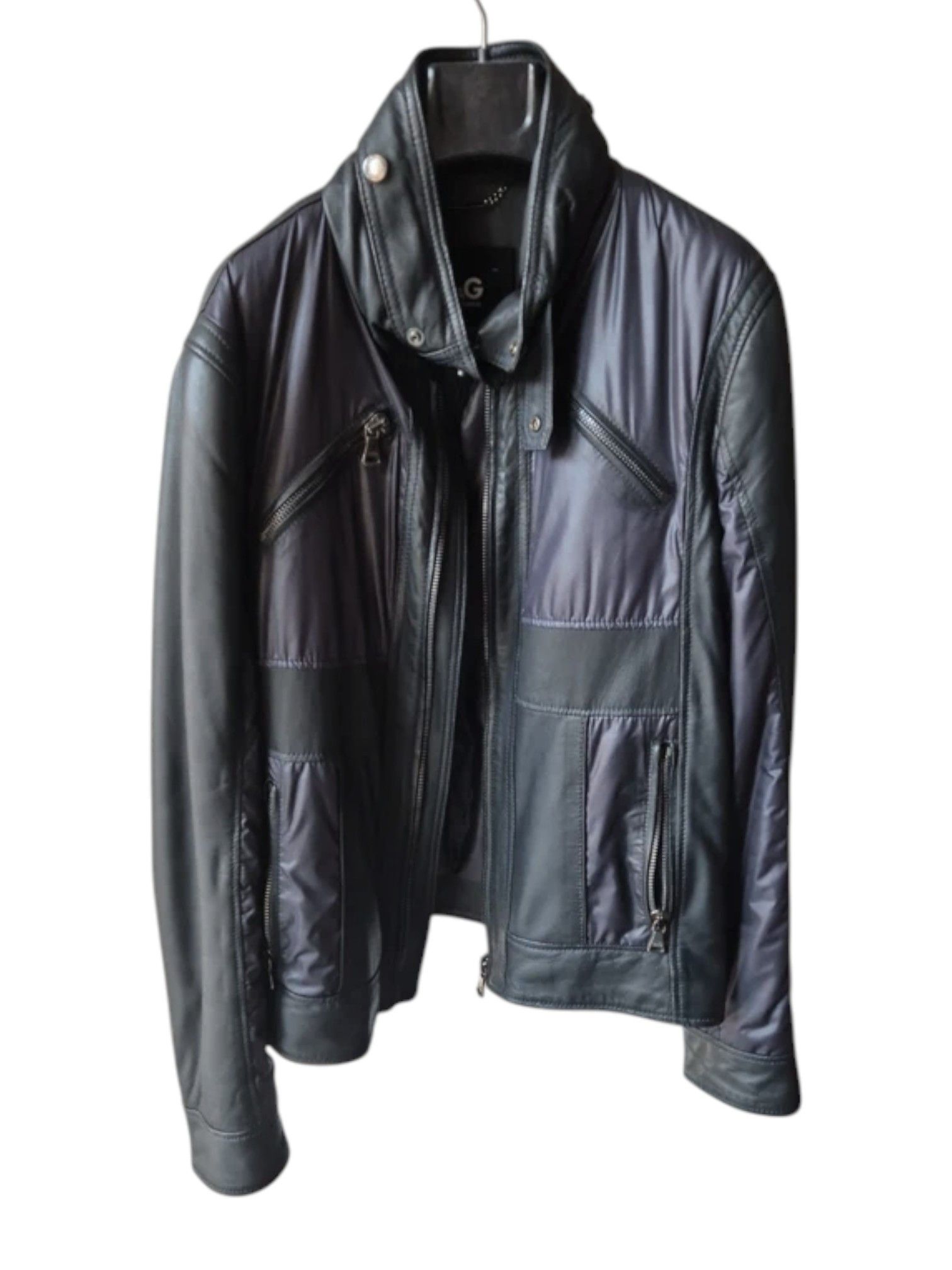 Dolce & Gabbana D&G Panelled Leather Moto Jacket FW2008 Size US M / EU 48-50 / 2 - 1 Thumbnail
