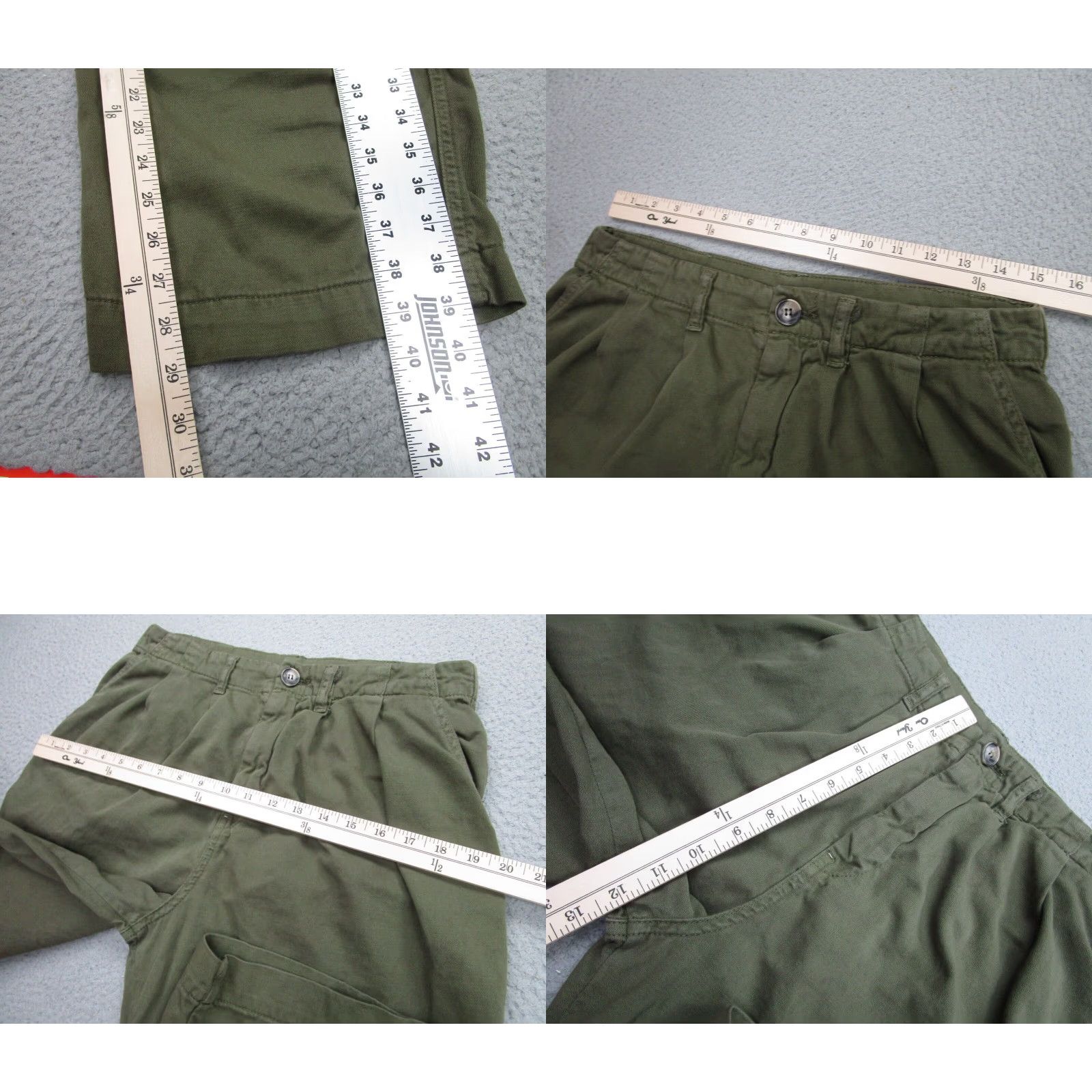 Free People Free People Wide Leg Pants Womens 4 Green Olive Pleated Boho 90s Style Size 27" / US 4 / IT 40 - 8 Thumbnail