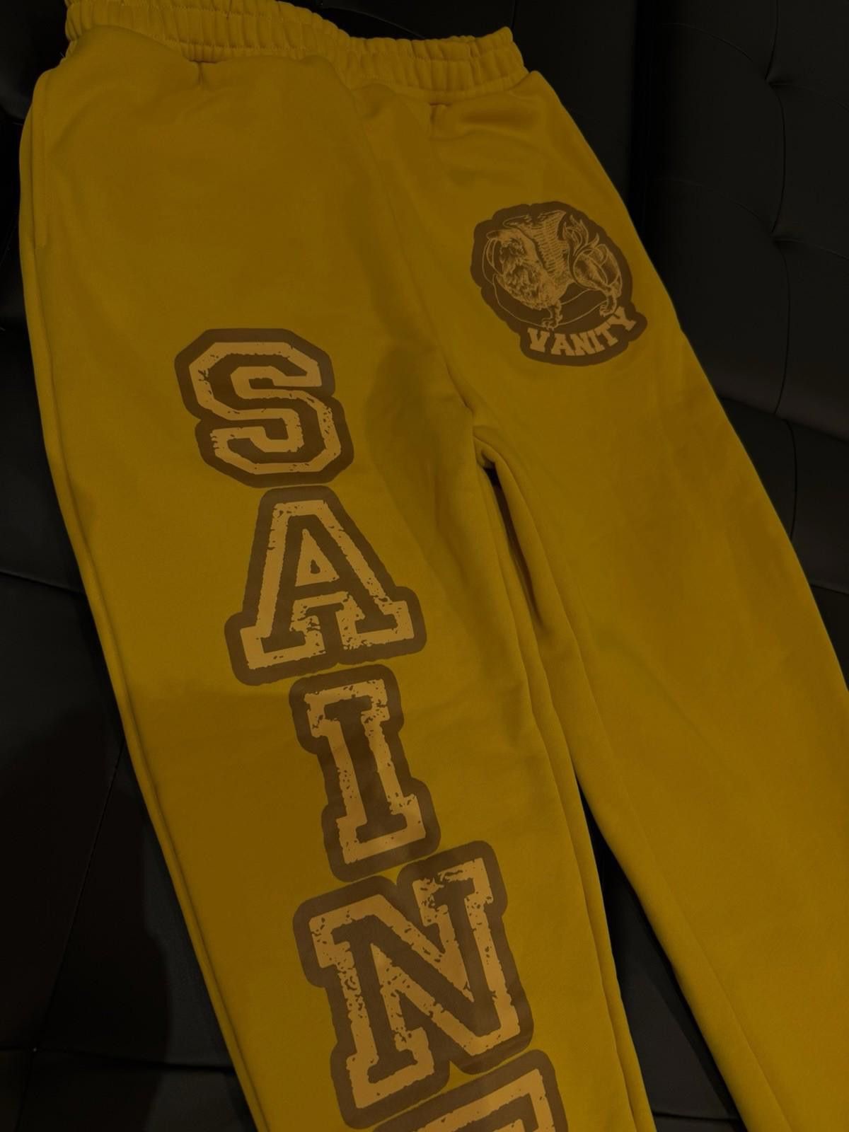 Saint Vanity Size M - Saint Vanity Varsity Sweatpants Yellow NEW 2025 Size US 32 / EU 48 - 5 Thumbnail