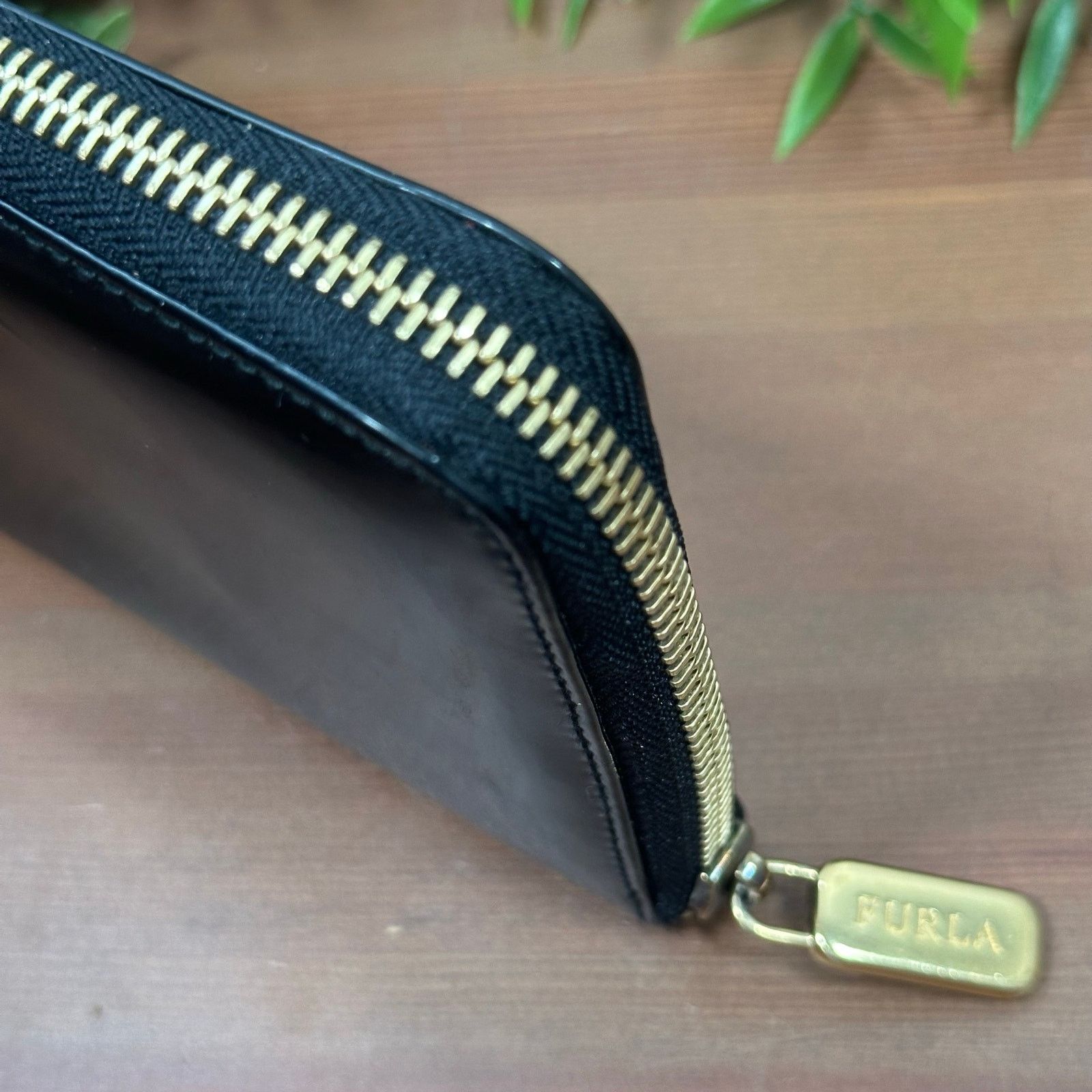 Furla Furla Black Patent Leather Zip Around Wallet Size ONE SIZE - 9 Thumbnail