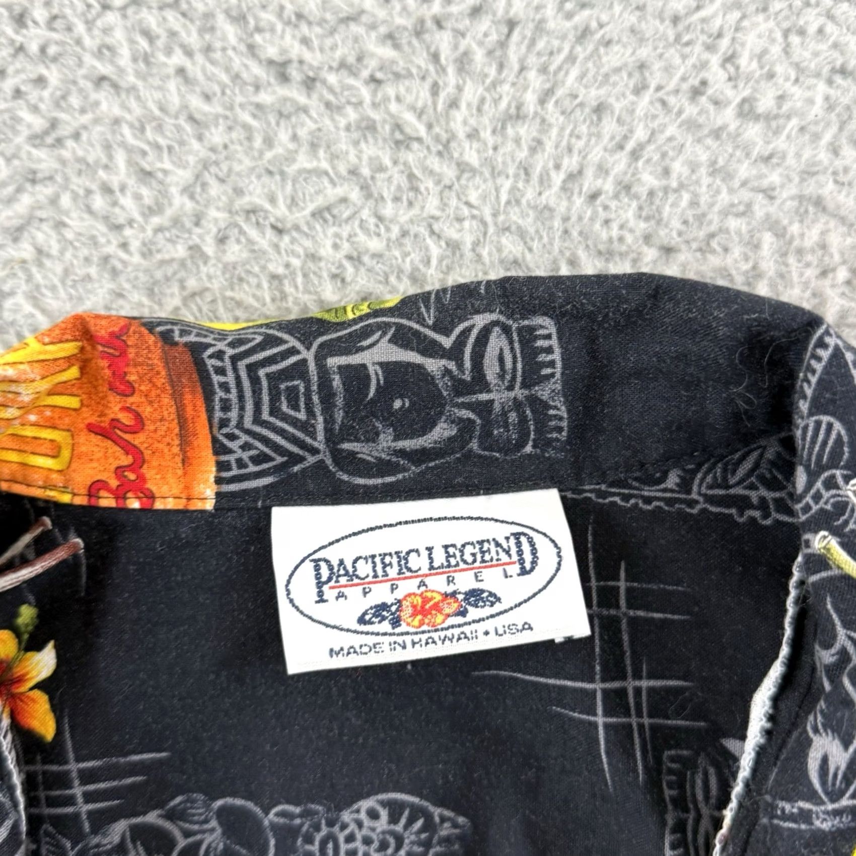 Vintage VINTAGE Pacific Legend Hawaiian Shirt XL Black 90s Tiki Cocktail Button Up Mens Size US XL / EU 56 / 4 - 6 Thumbnail