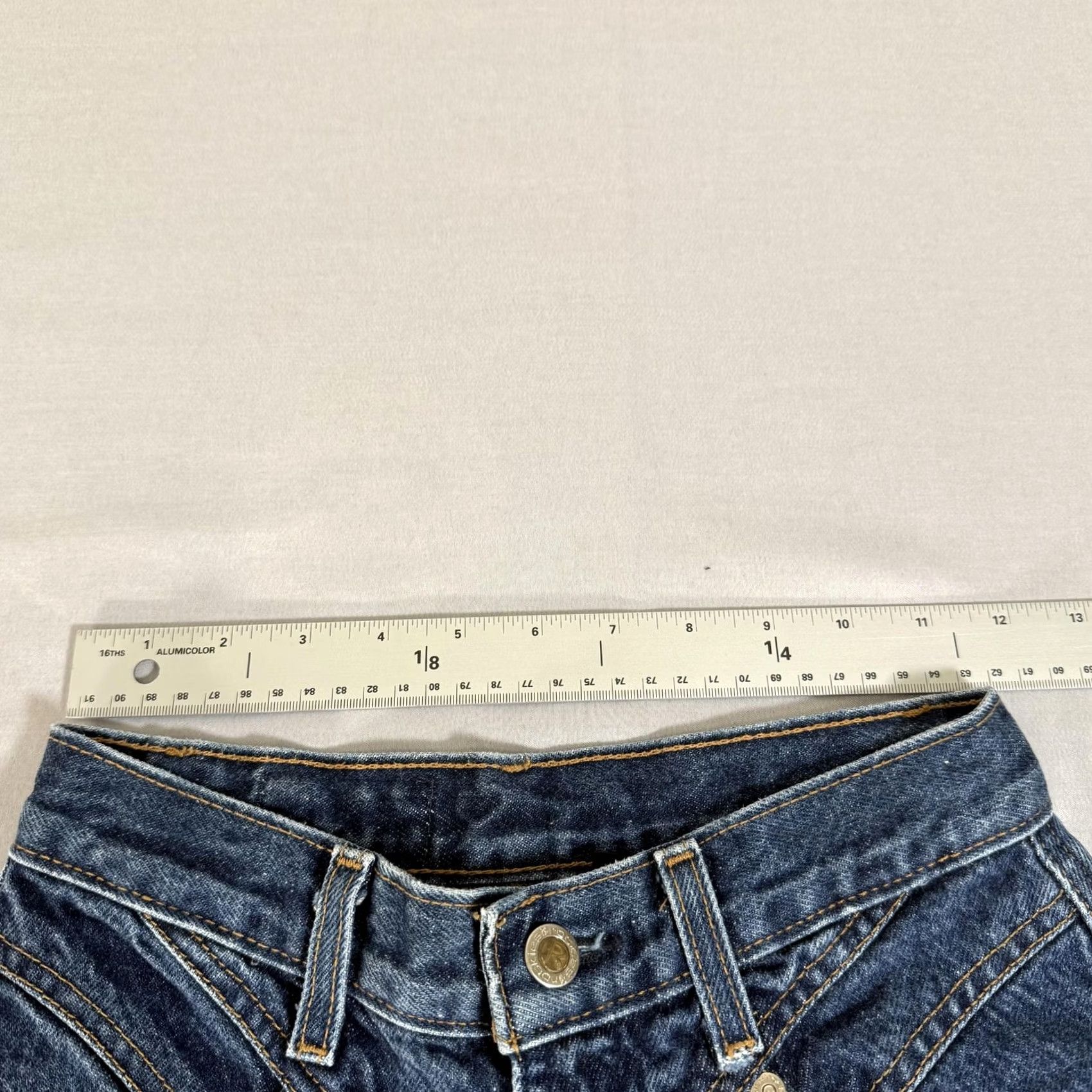 Vintage Rocky Mountain Jeans Womens 6 Blue Bare Back Slim Fit Denim Pants Western 90s Size 28" / US 6 / IT 42 - 7 Thumbnail