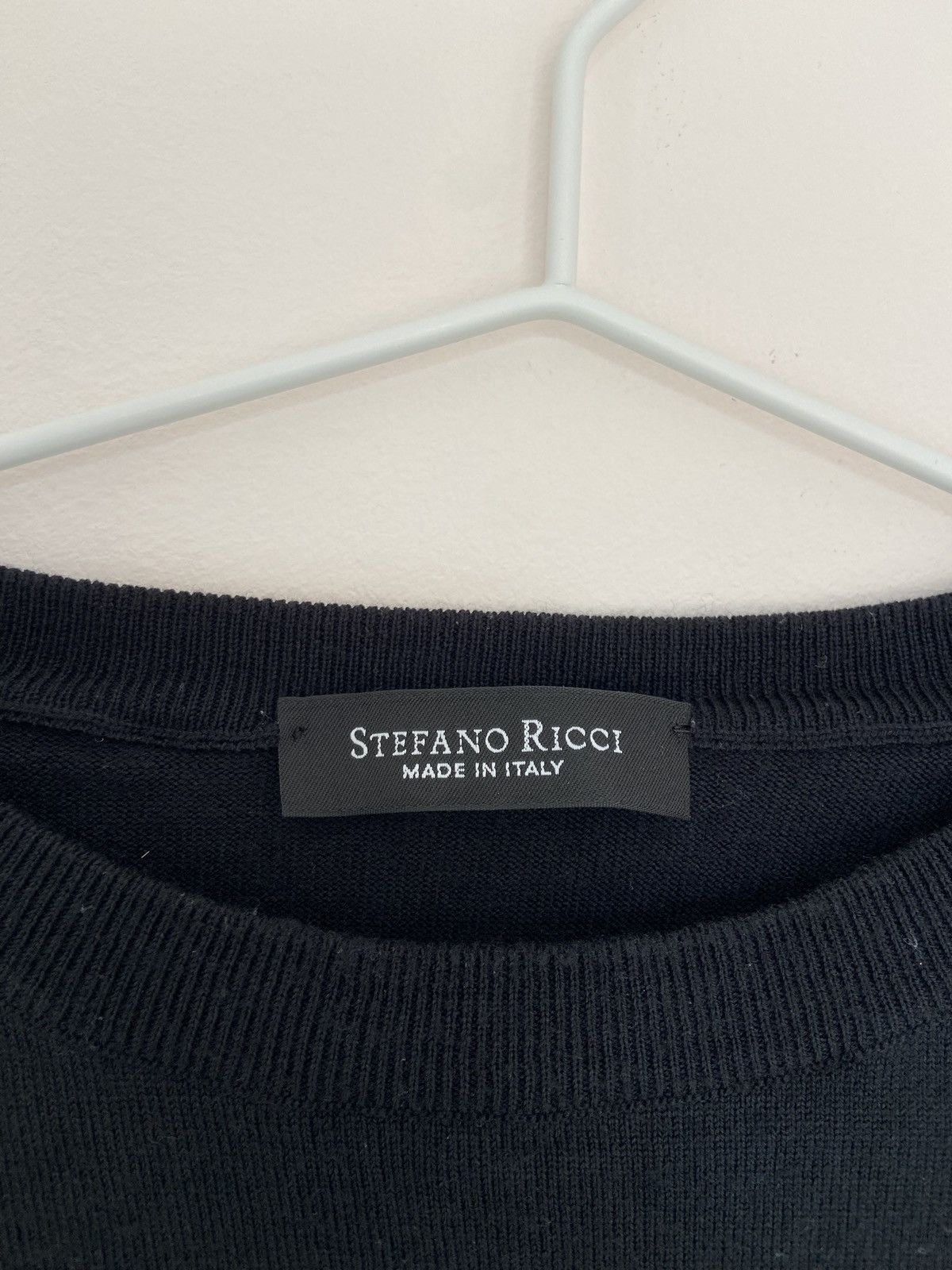 Stefano Ricci Stefano Ricci Black Wool Jumper with Embroidery Size US M / EU 48-50 / 2 - 3 Thumbnail