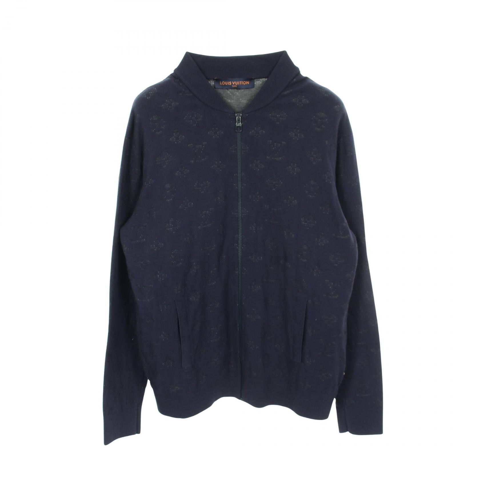 Louis Vuitton Louis Vuitton Louis Vuitton Drop Needle Monogram Knit Jacket Textile Outerwear RM202Q TBU HIN50W DUTY FREE for USA Size ONE SIZE - 1 Thumbnail
