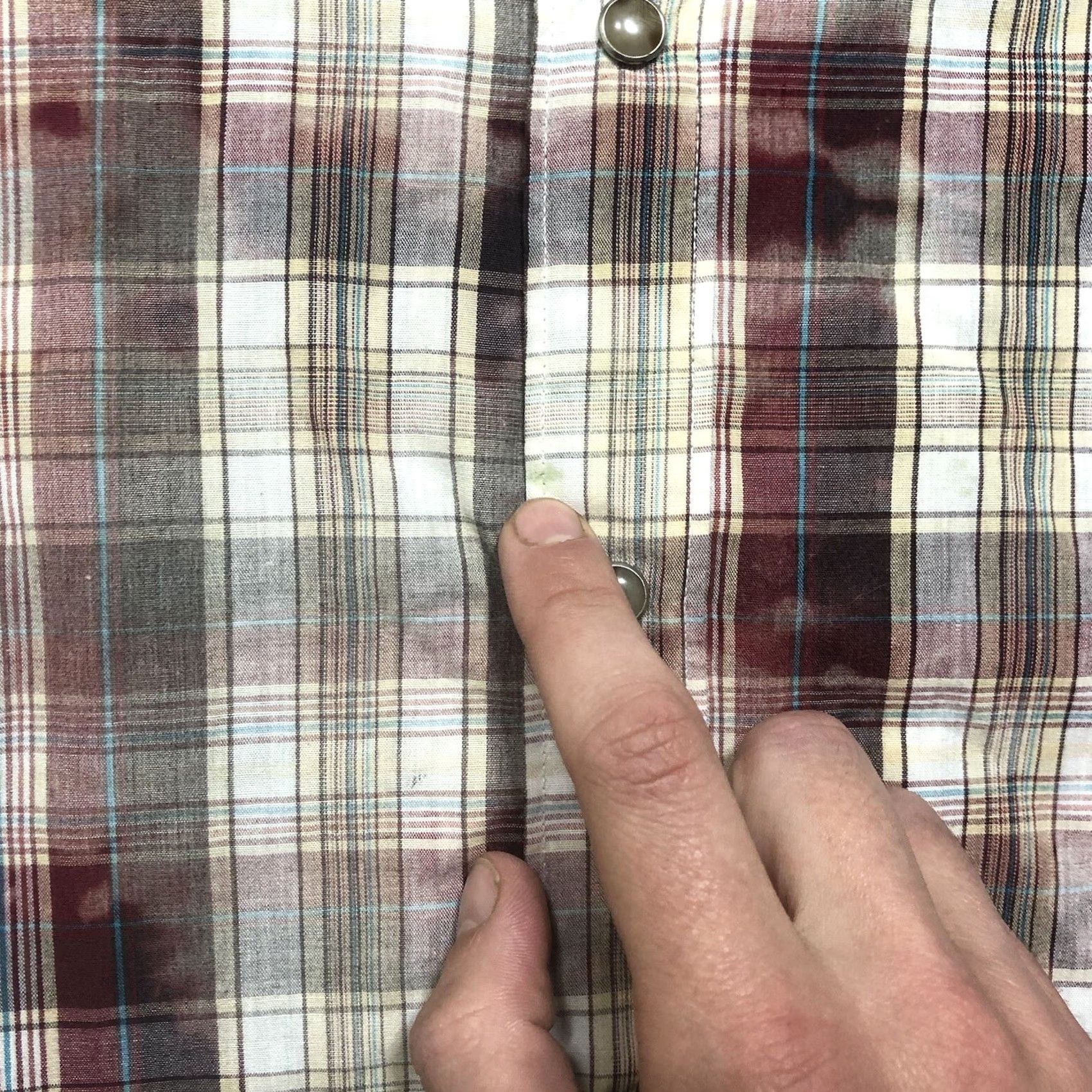 Levi's Levis Acid Wash Plaid Mens L Modern Pearl Snap Western Cowboy Long Sleeve Shirt Size US L / EU 52-54 / 3 - 4 Thumbnail