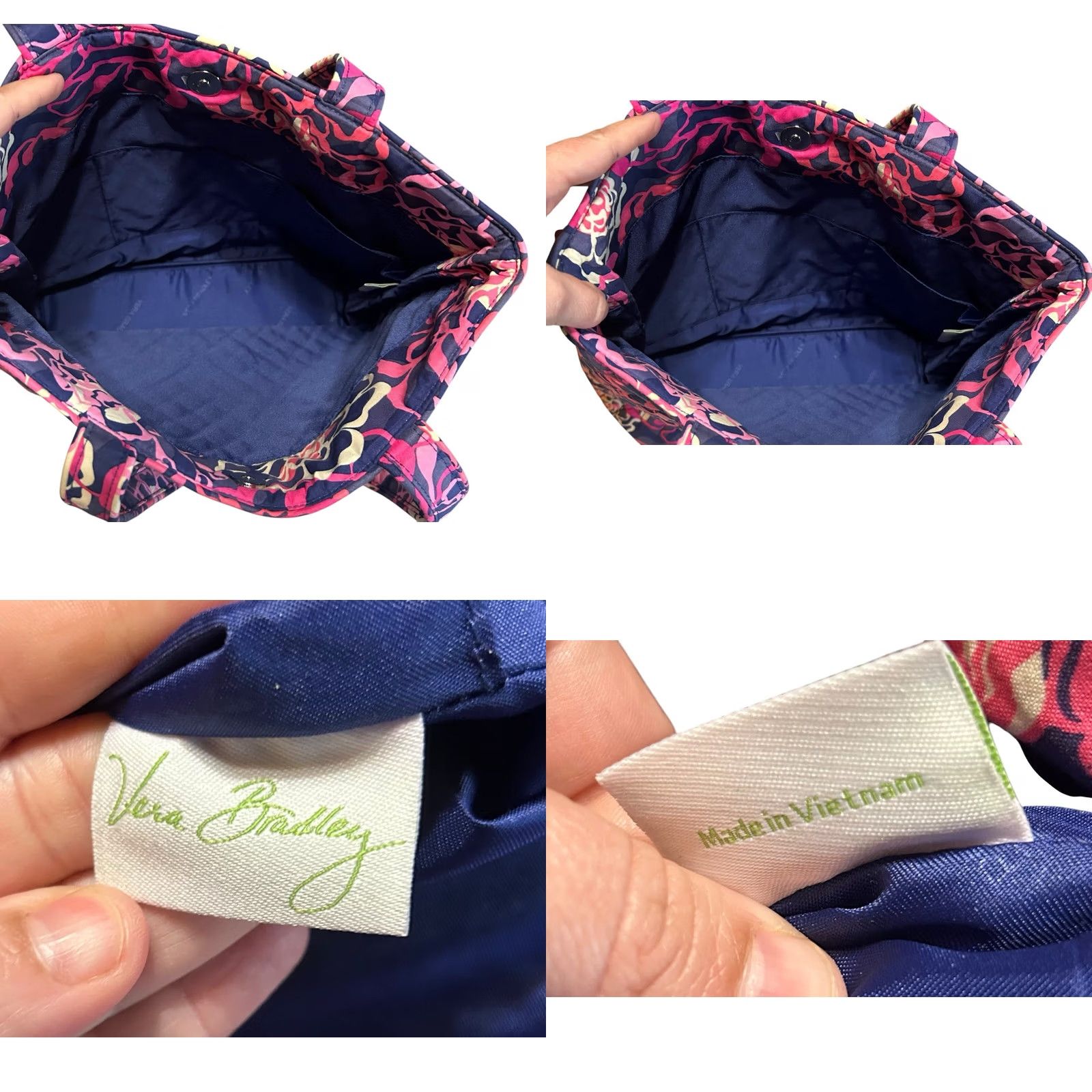 Vintage Vera Vera Bradley KATALINA Pink Purse Floral Women’s Shoulder Handbag Tote Quilted Crossbody? Size ONE SIZE - 11 Thumbnail
