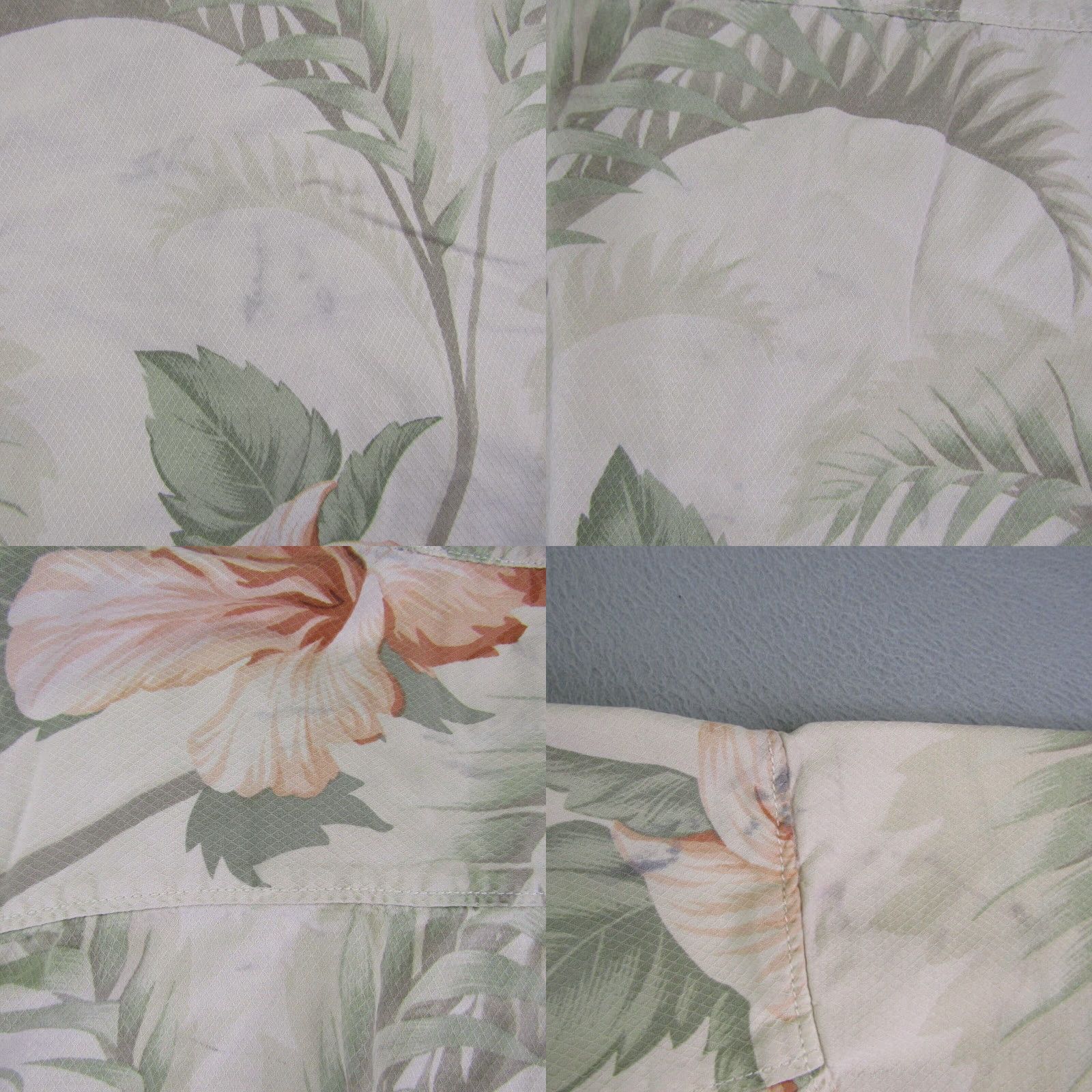 Tommy Bahama VINTAGE Tommy Bahama Shirt Mens XL Beige Green Hawaiian Floral Loop Collar Camp Silk ^ Size US XL / EU 56 / 4 - 8 Thumbnail
