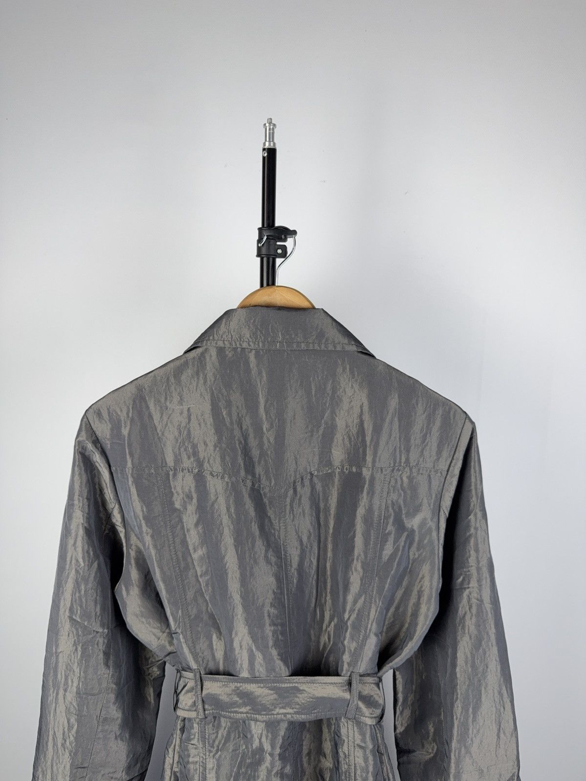 Japanese Brand Vintage Avant Garde Women’s Nylon Trench Jacket Y2K Size XL / US 12-14 / IT 48-50 - 7 Thumbnail