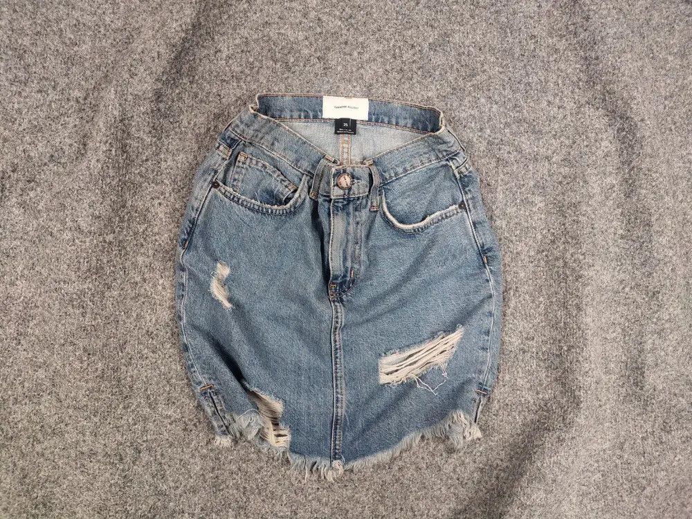 Current/Elliot Current Elliott Design mini Distressed denim Blue Skirt Size 25" / US 0 / IT 36 - 1 Thumbnail