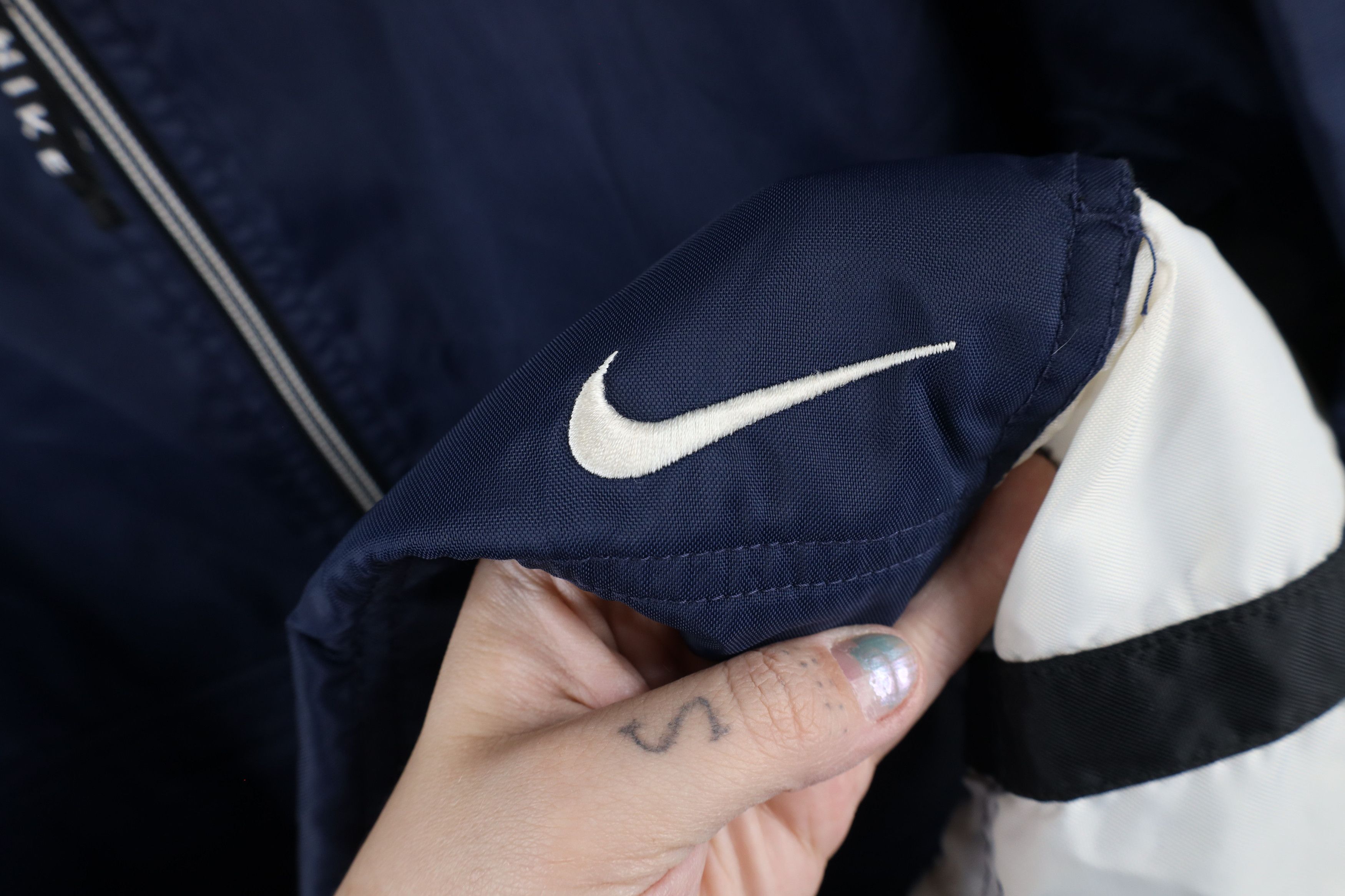 Nike × Vintage Vintage 90s Nike Mini Swoosh Hooded Pullover Anorak Jacket Size US XXL / EU 58 / 5 - 4 Thumbnail