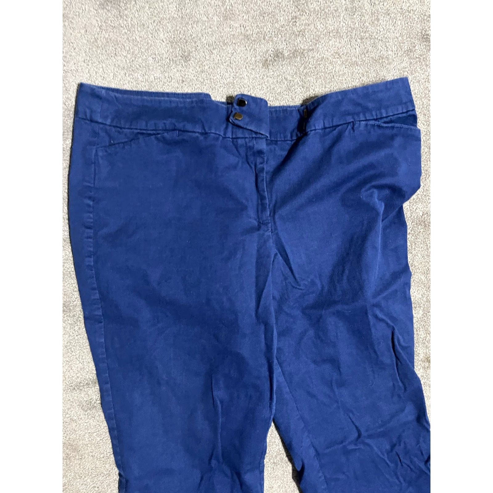 Ann Taylor VINTAGE Ann Taylor LOFT Women’s Capris Size 18 Regular Cotton Blue Solid Casual Pants Size ONE SIZE - 2 Thumbnail