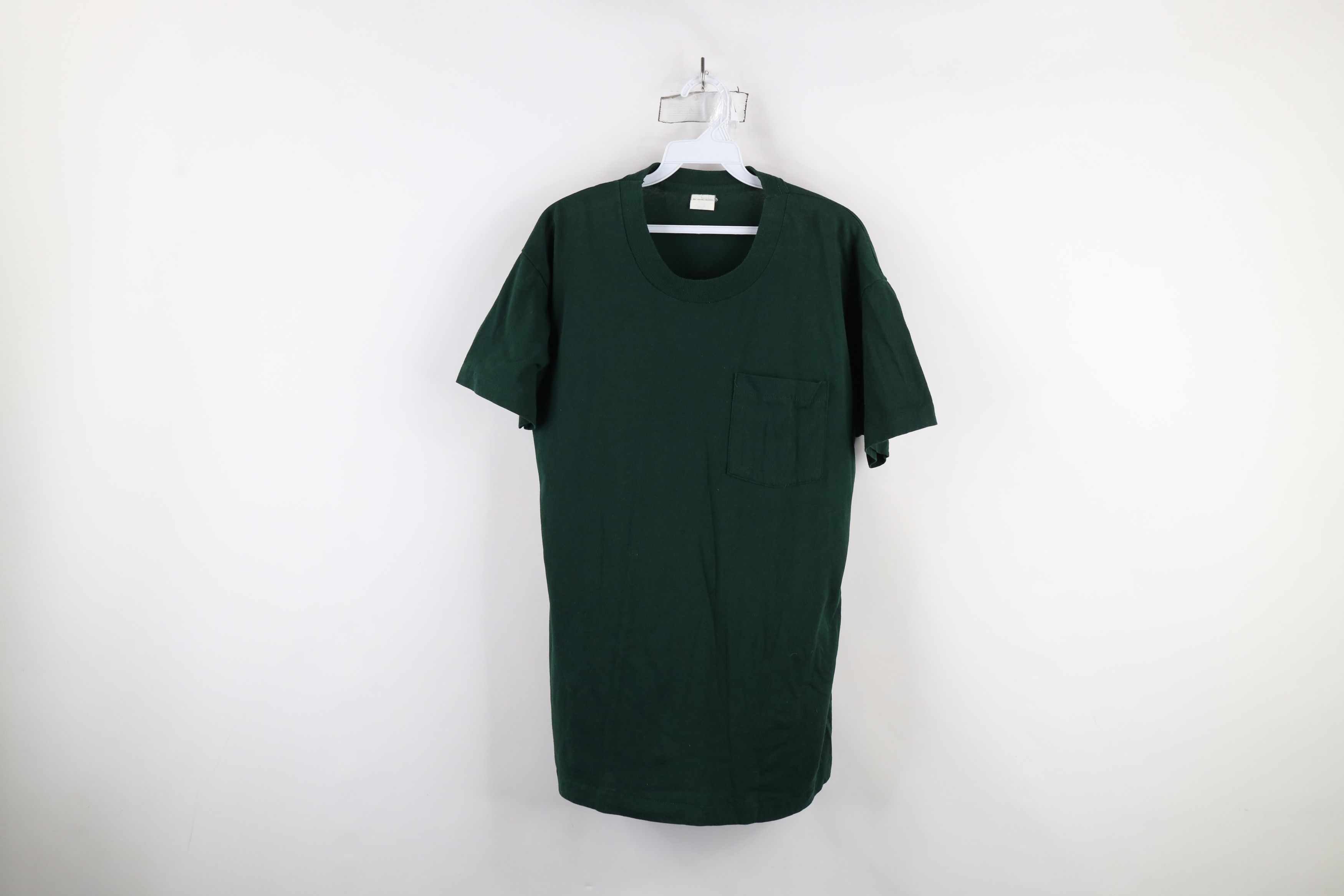 Vintage Vintage 90s Streetwear Pocket T-Shirt Hunter Green USA Size US XL / EU 56 / 4 - 1 Thumbnail