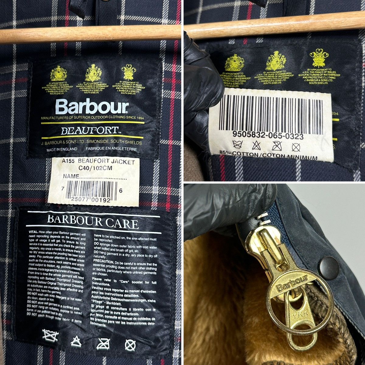Barbour Vintage Barbour Beaufort Navy Waxed Jacket/Warm Pile Lining Size US L / EU 52-54 / 3 - 23 Thumbnail
