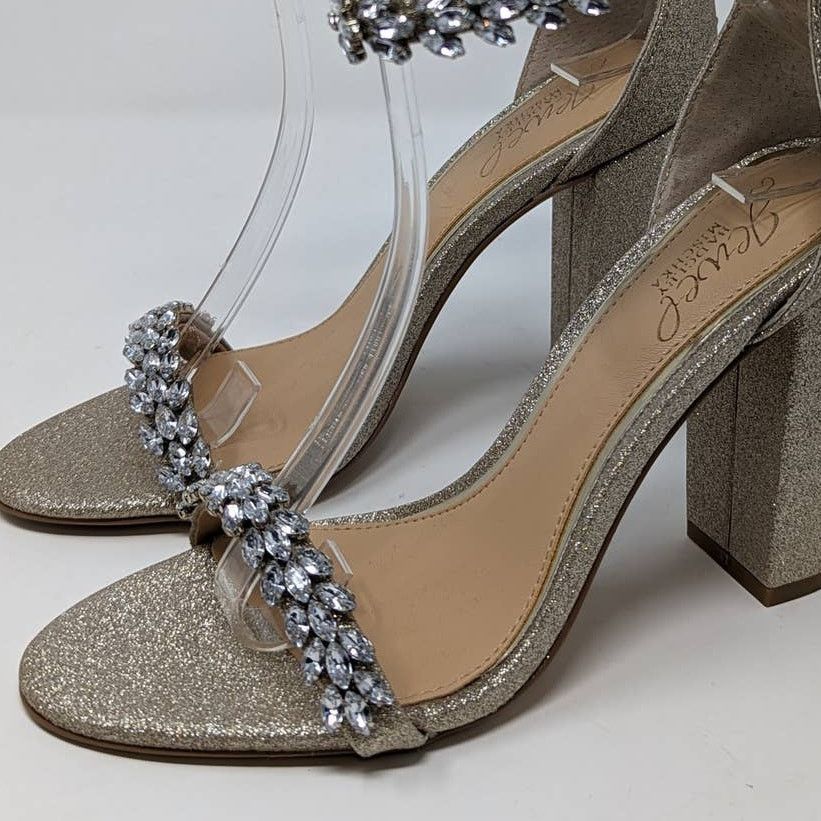 Badgley Mischka Jewel by Badgley Mischka Mayra Ankle Strap Evening Shoe Size US 7.5 / IT 37.5 - 9 Thumbnail