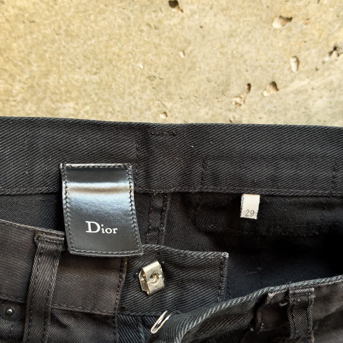 Dior Dior AW07 “Navigate” THRASHED Patchwork Denim By Hedi Size US 31 - 6 Thumbnail