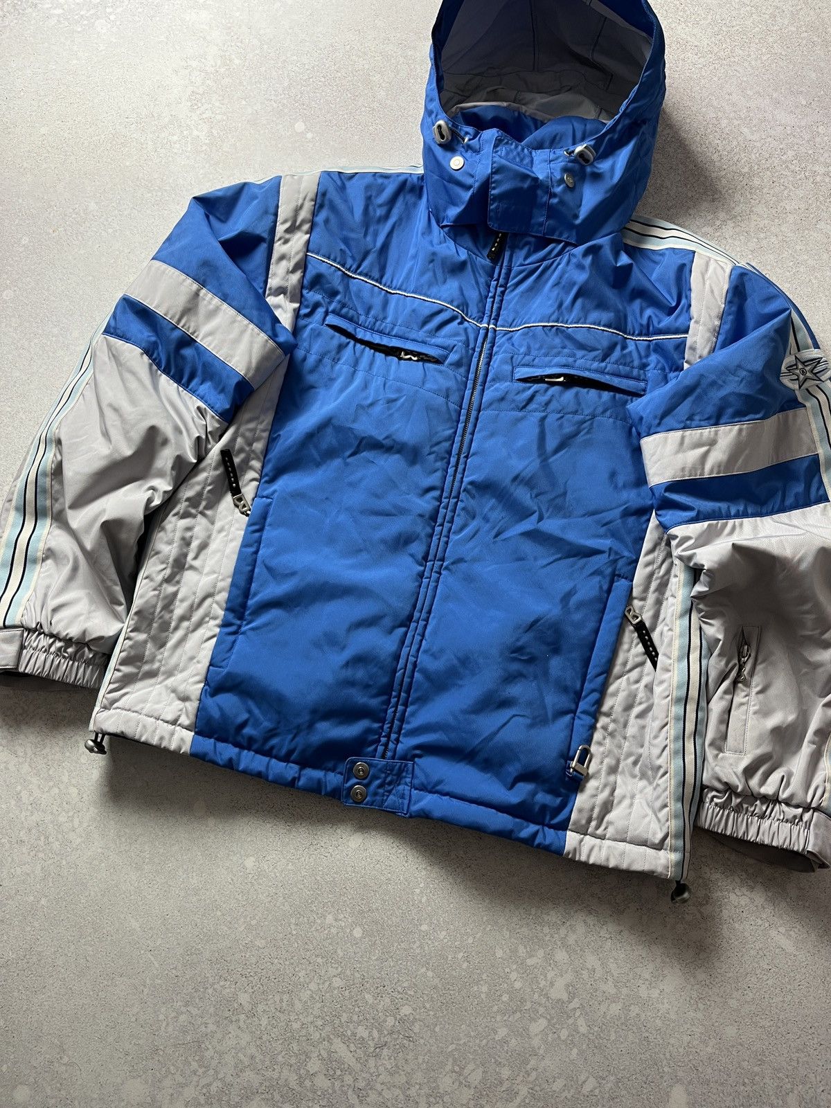 Bogner DDP Vintage BOGNER Jacket Blue White Hooded Ski Jacket Size US L / EU 52-54 / 3 - 3 Thumbnail