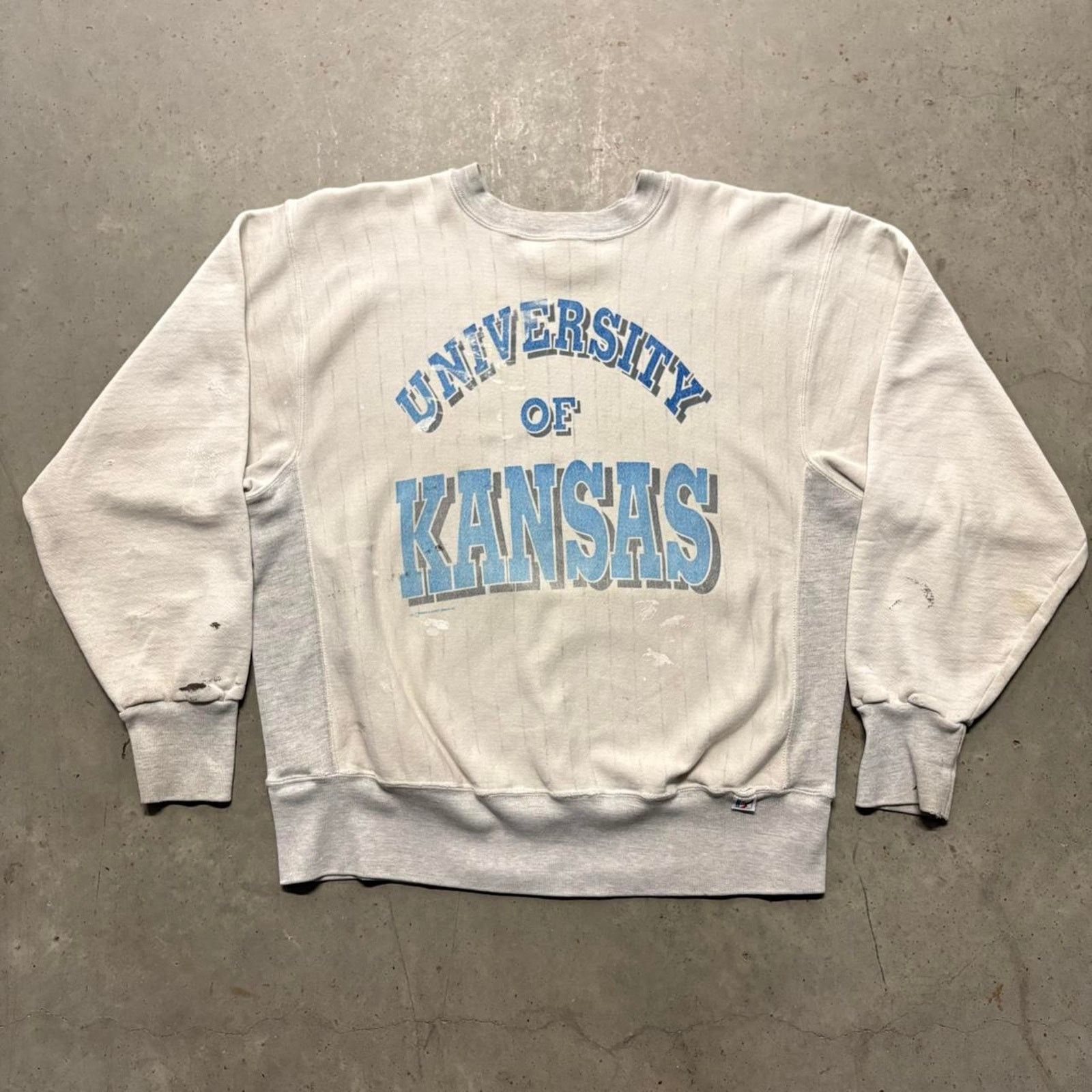 Vintage Crazy Vintage University of Kansas Painted Weave Crewneck Size US L / EU 52-54 / 3 - 1 Thumbnail