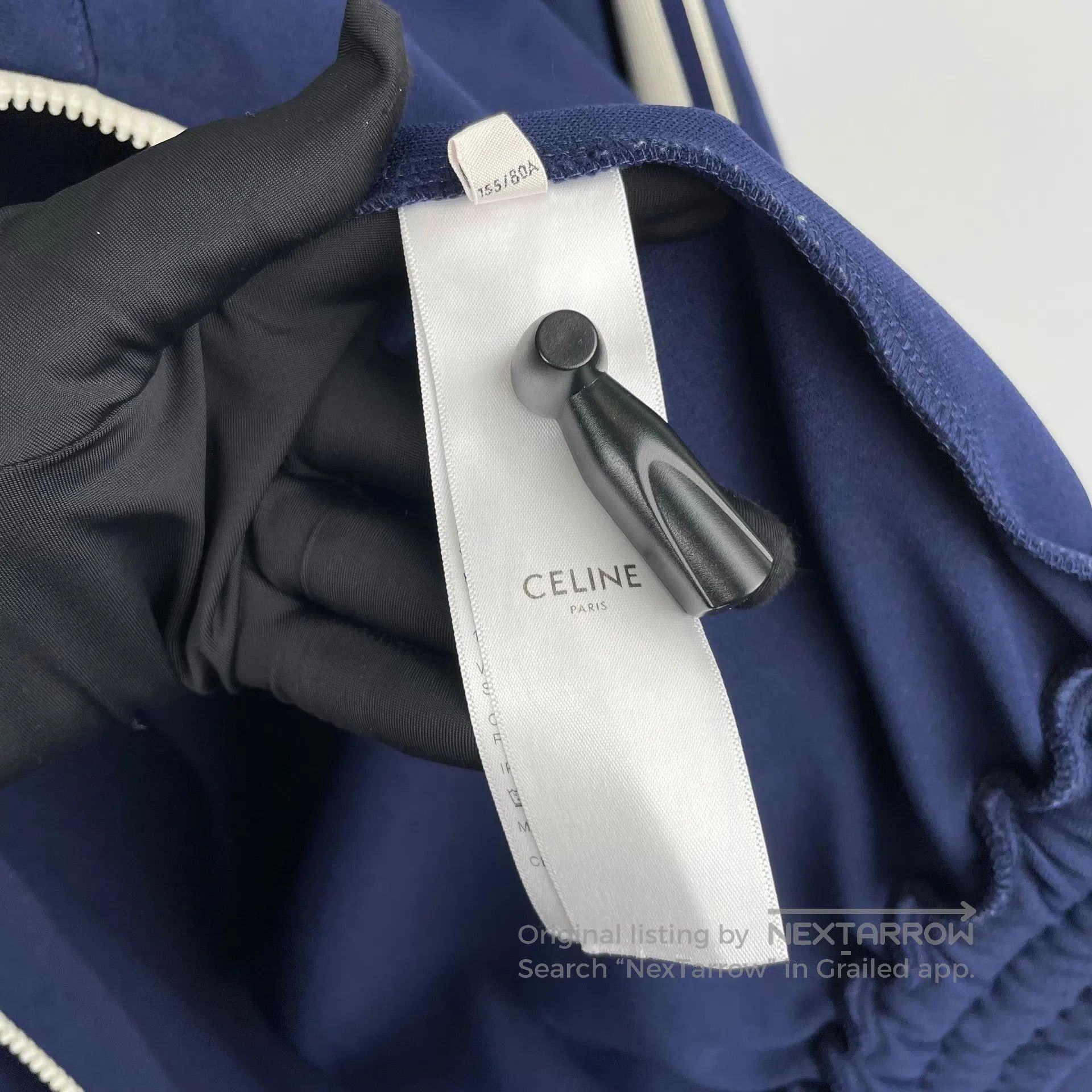 Celine CELINE Deep Blue Chest Embroidered Logo Tape Collar Stand- Size US XS / EU 42 / 0 - 8 Thumbnail