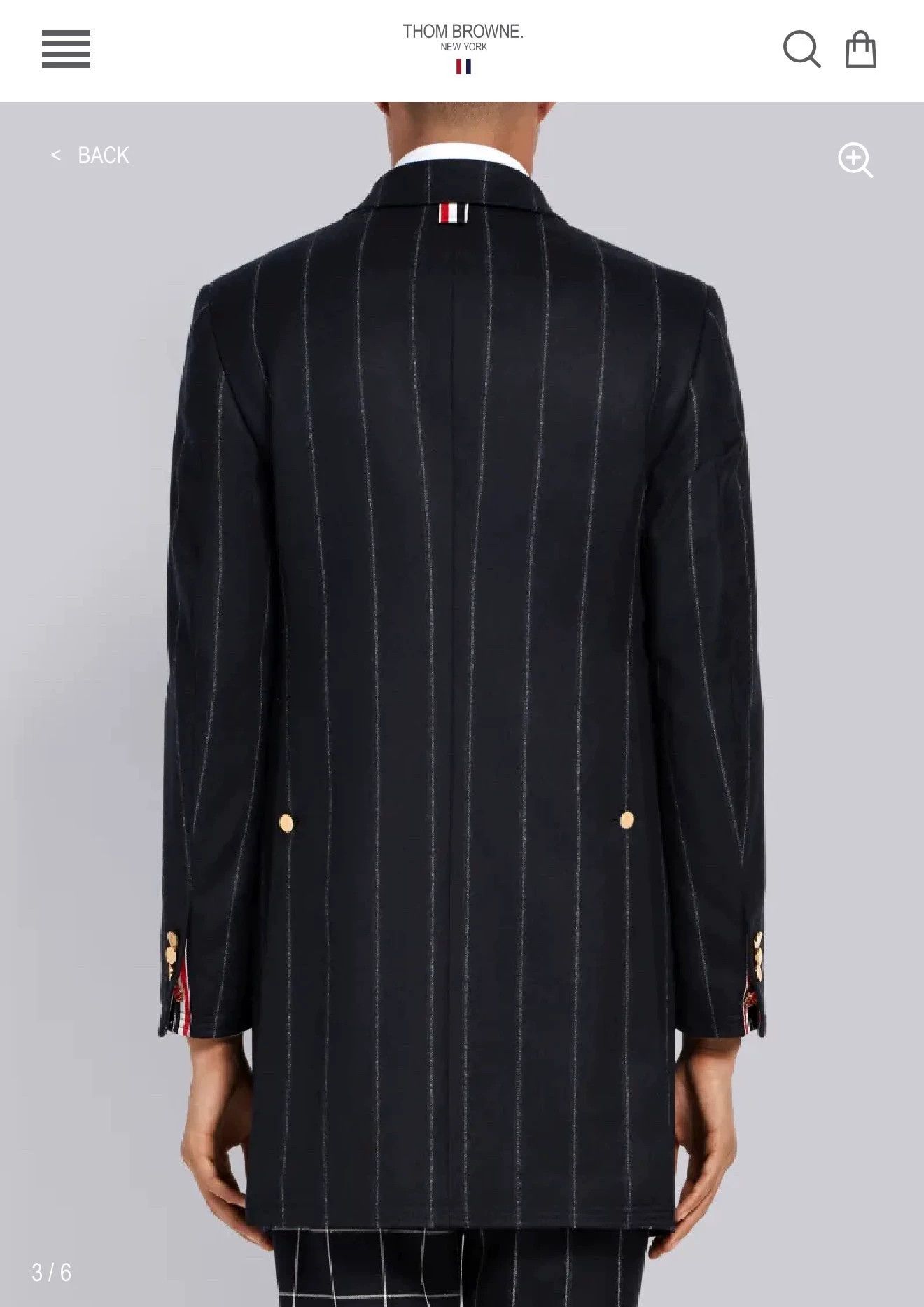 Thom Browne Thom Browne Navy Stripe Wool Flannel Chesterfield Coat 0 Size US S / EU 44-46 / 1 - 8 Thumbnail