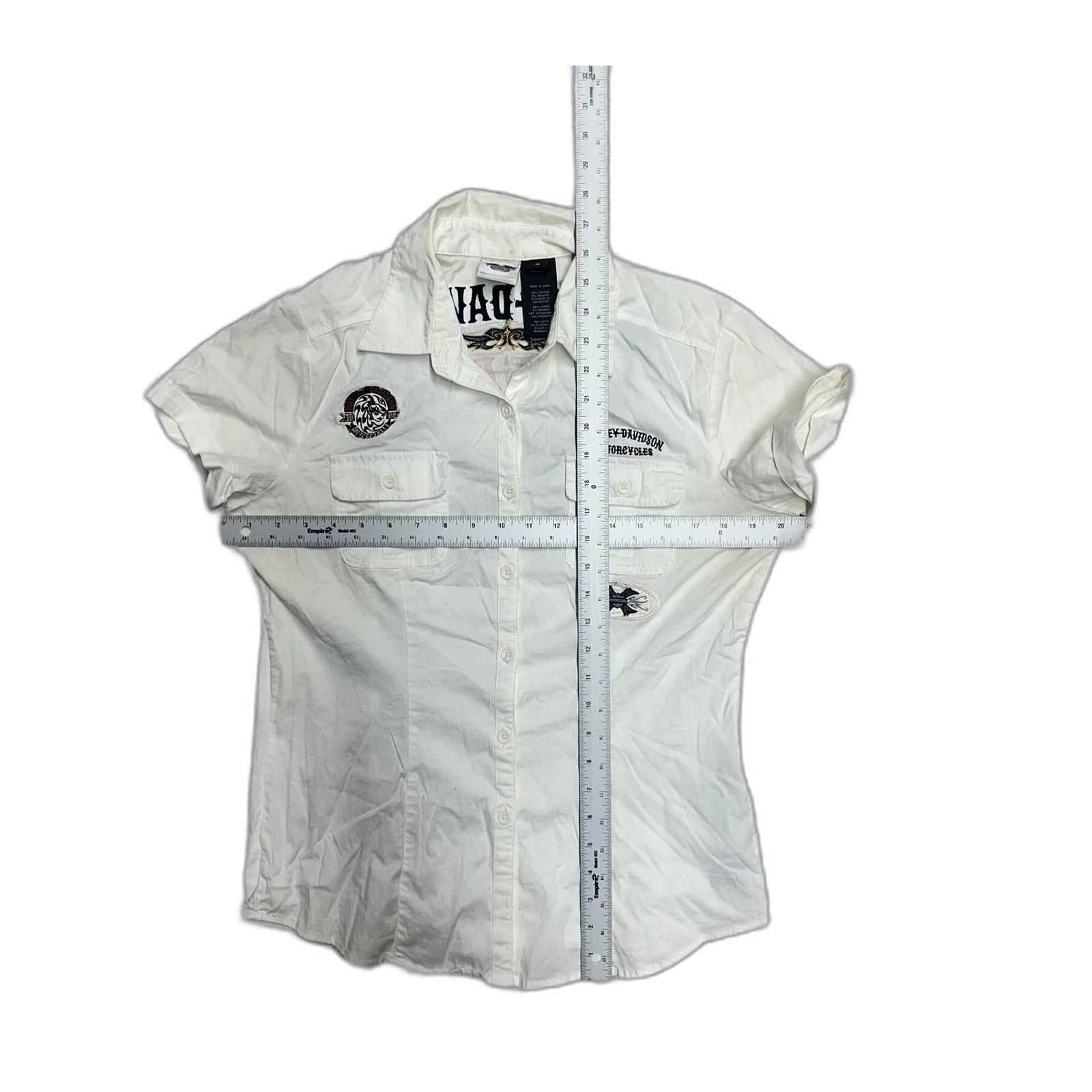 Vintage Harley Davidson Embroidered Live Free Hell Cat Button Shirt Size US M / EU 48-50 / 2 - 4 Thumbnail