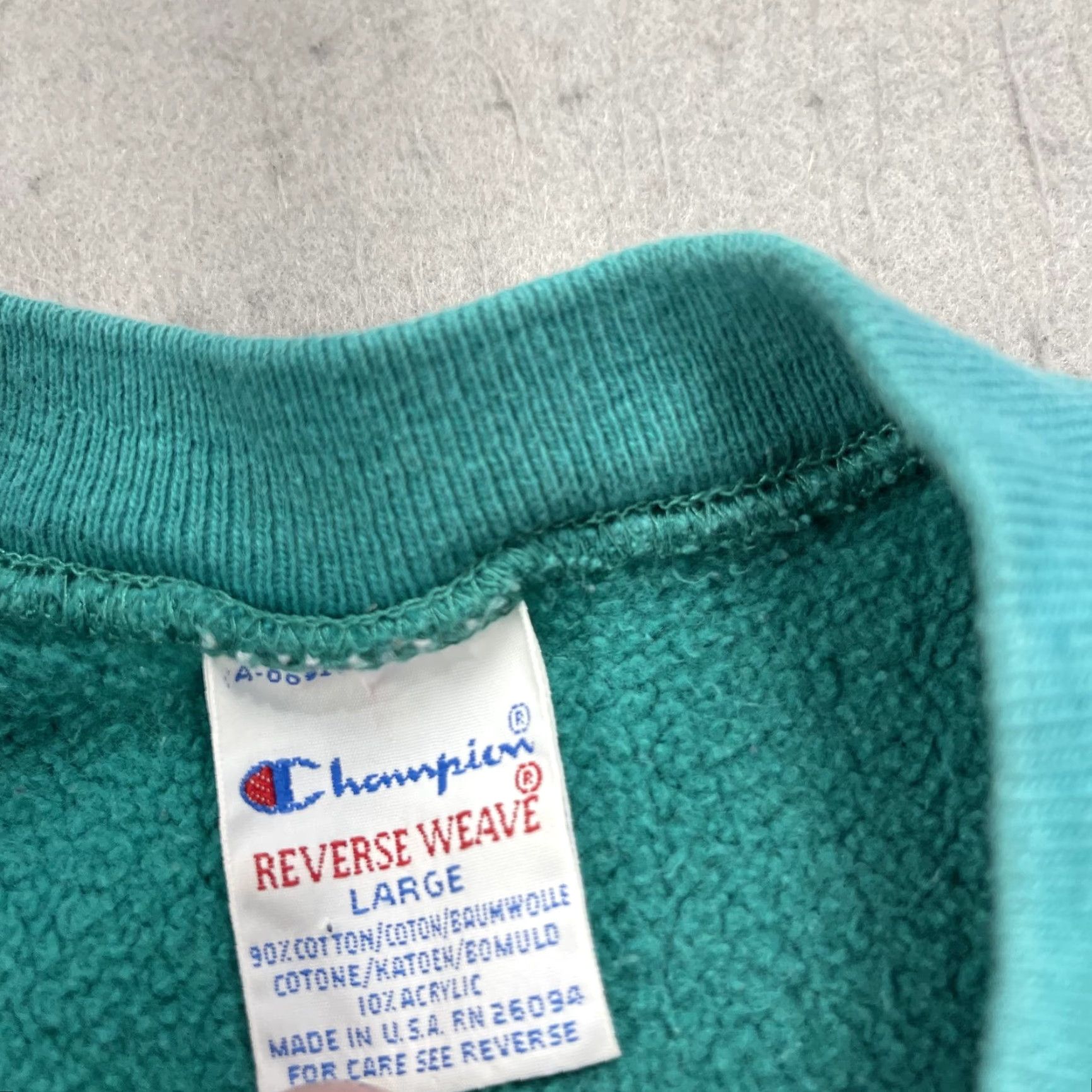 Champion VINTAGE Champion Sweatshirt Mens Large Green Heavy Reverse Weave Made USA 90s Size US L / EU 52-54 / 3 - 6 Thumbnail