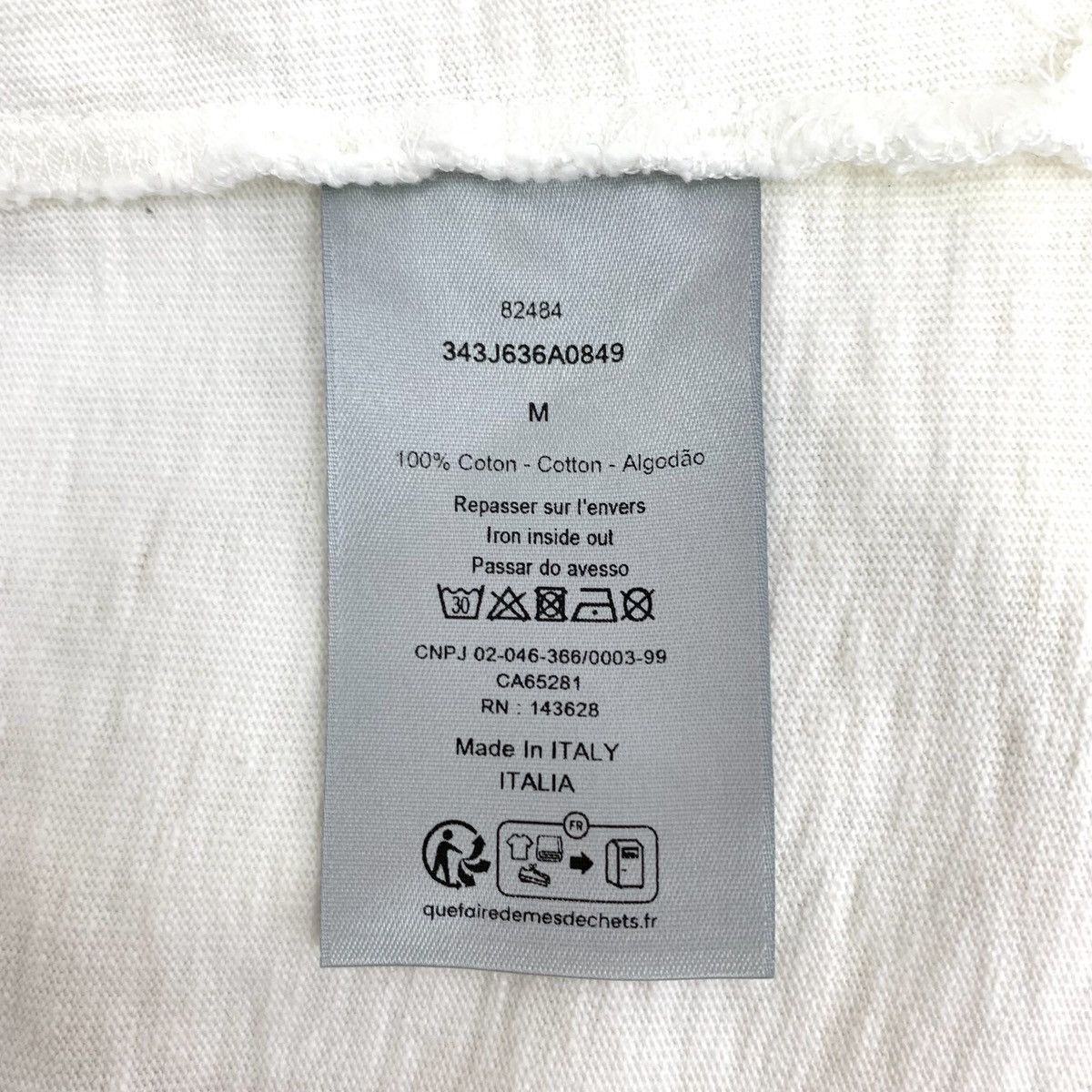Dior White Distressed Short-Sleeve T-Shirt Size US M / EU 48-50 / 2 - 8 Thumbnail