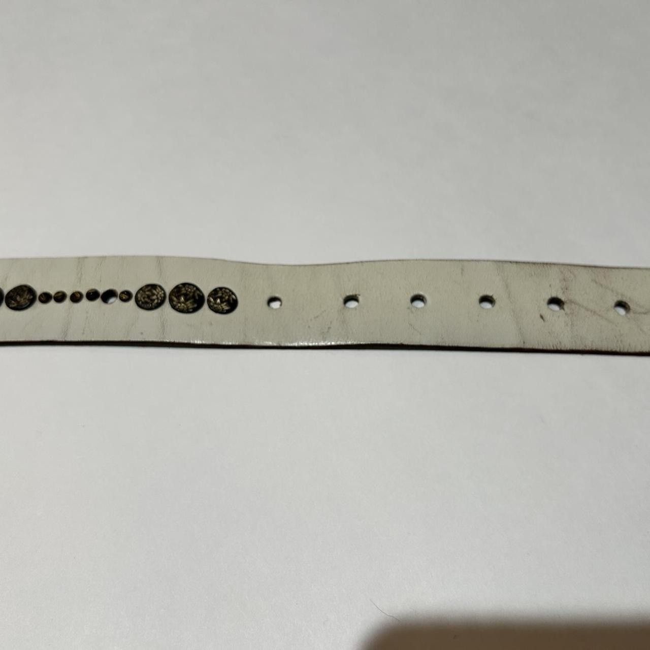 Diesel Diesel white 100% leather belt with unique brass studs Size ONE SIZE - 4 Thumbnail