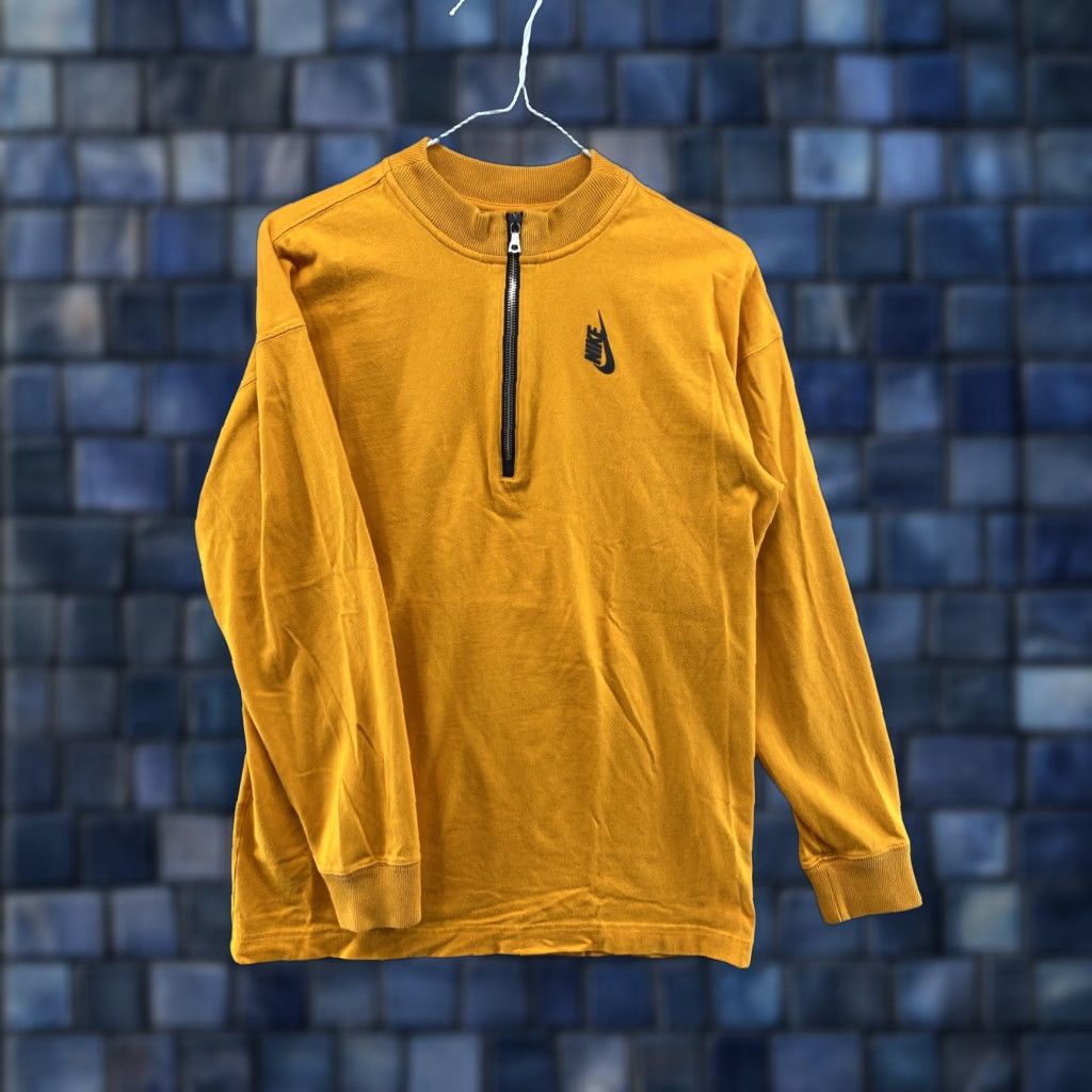 Nike Nike Lab Collection Women’s Mock Neck 1/4 Zip Yellow Top Small Nike Dri-FIT Activewear Shirt Pullover Womens Workout Athletic 923830 Size S / US 4 / IT 40 - 1 Thumbnail