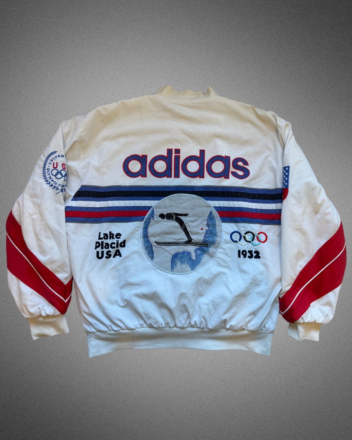 Adidas × Vintage Vintage 80s Adidas Winter Olympics Lake Placid Jacket Size US M / EU 48-50 / 2 - 2 Thumbnail