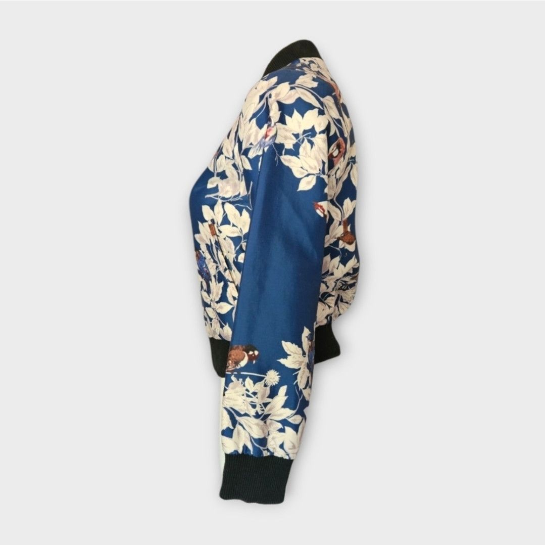 Dolce & Gabbana Dolce & Gabbana Blue Bird Floral Bomber Jacket Size XS / US 0-2 / IT 36-38 - 2 Thumbnail