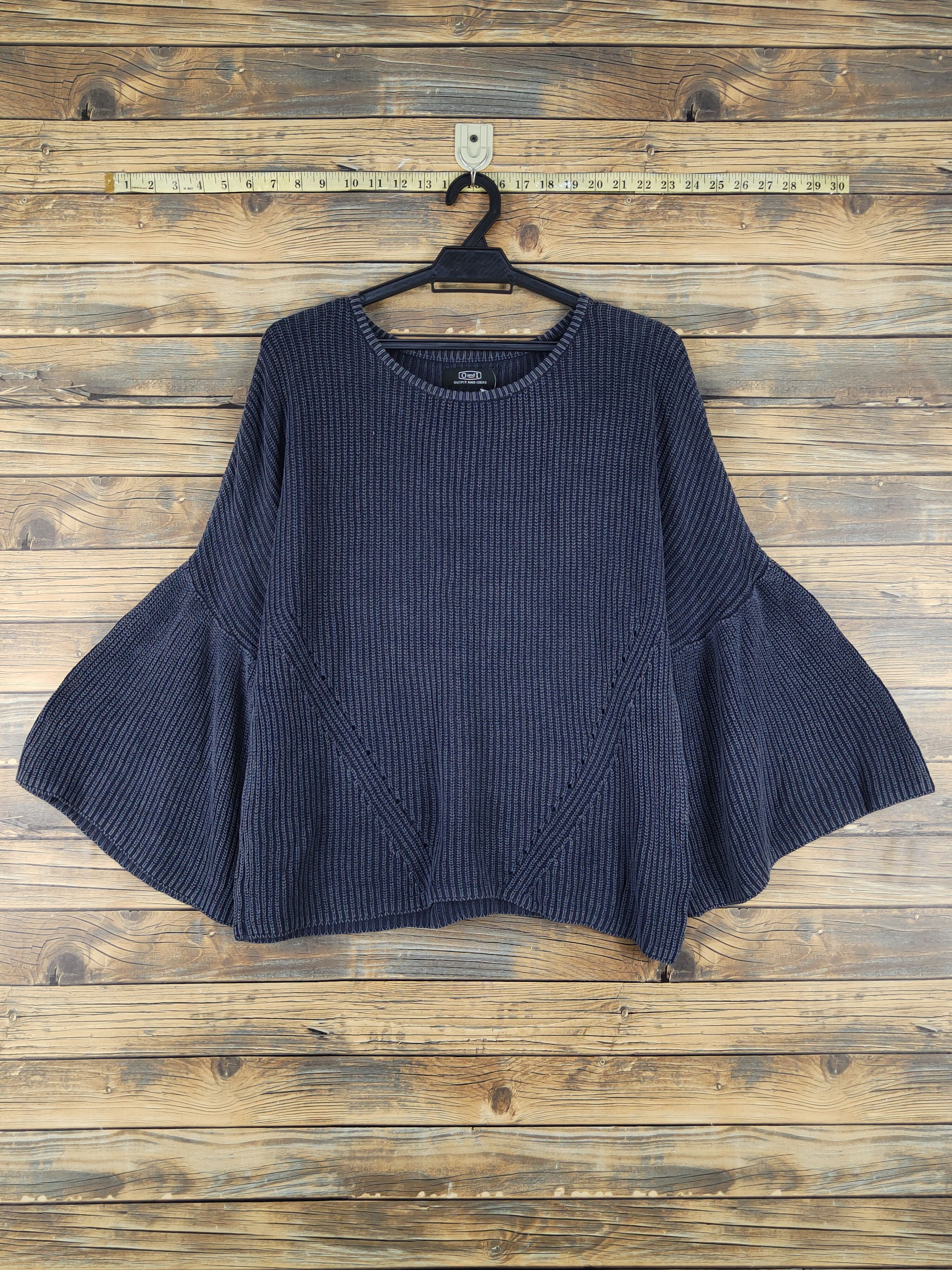 Homespun Knitwear × Japanese Brand × Vintage Outfit and Ideas Navy Faded Knitwear Blouses #W1559 Size M / US 6-8 / IT 42-44 - 1 Thumbnail