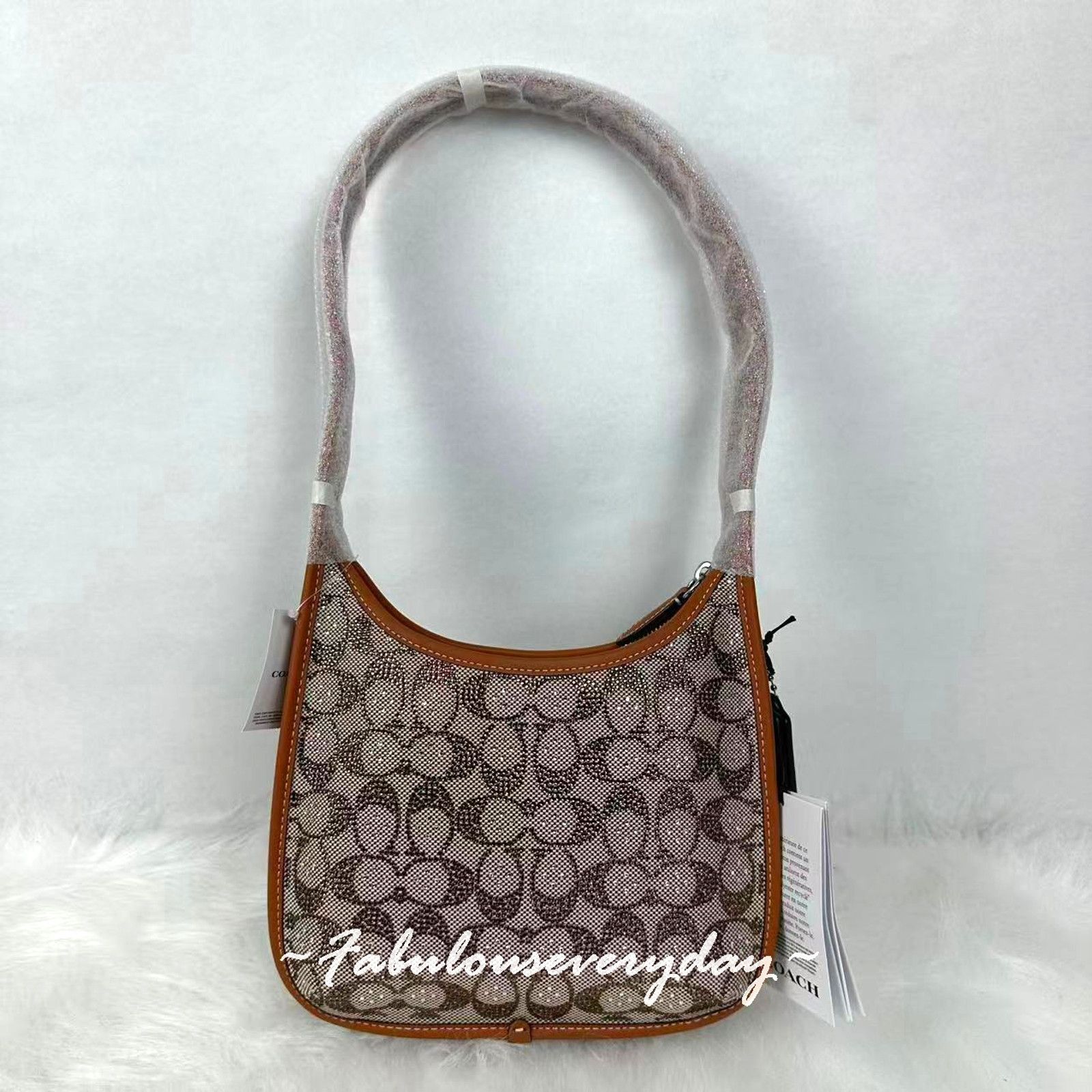 Coach COACH Crystal Curve Zip Shoulder Jacquard/Burnished Amber Size ONE SIZE - 1 Thumbnail