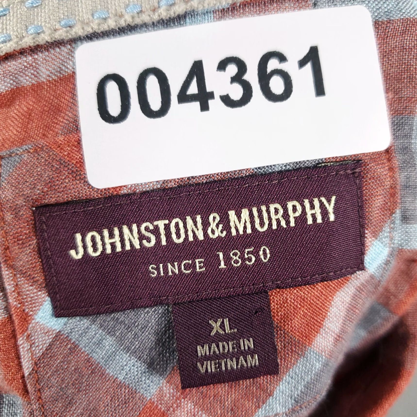 Johnston & Murphy VINTAGE Johnston & Murphy Linen Gray Plaid Long Sleeve Button-Up Shirt Size XL Casual Outdoors Mens Size US XL / EU 56 / 4 - 6 Thumbnail