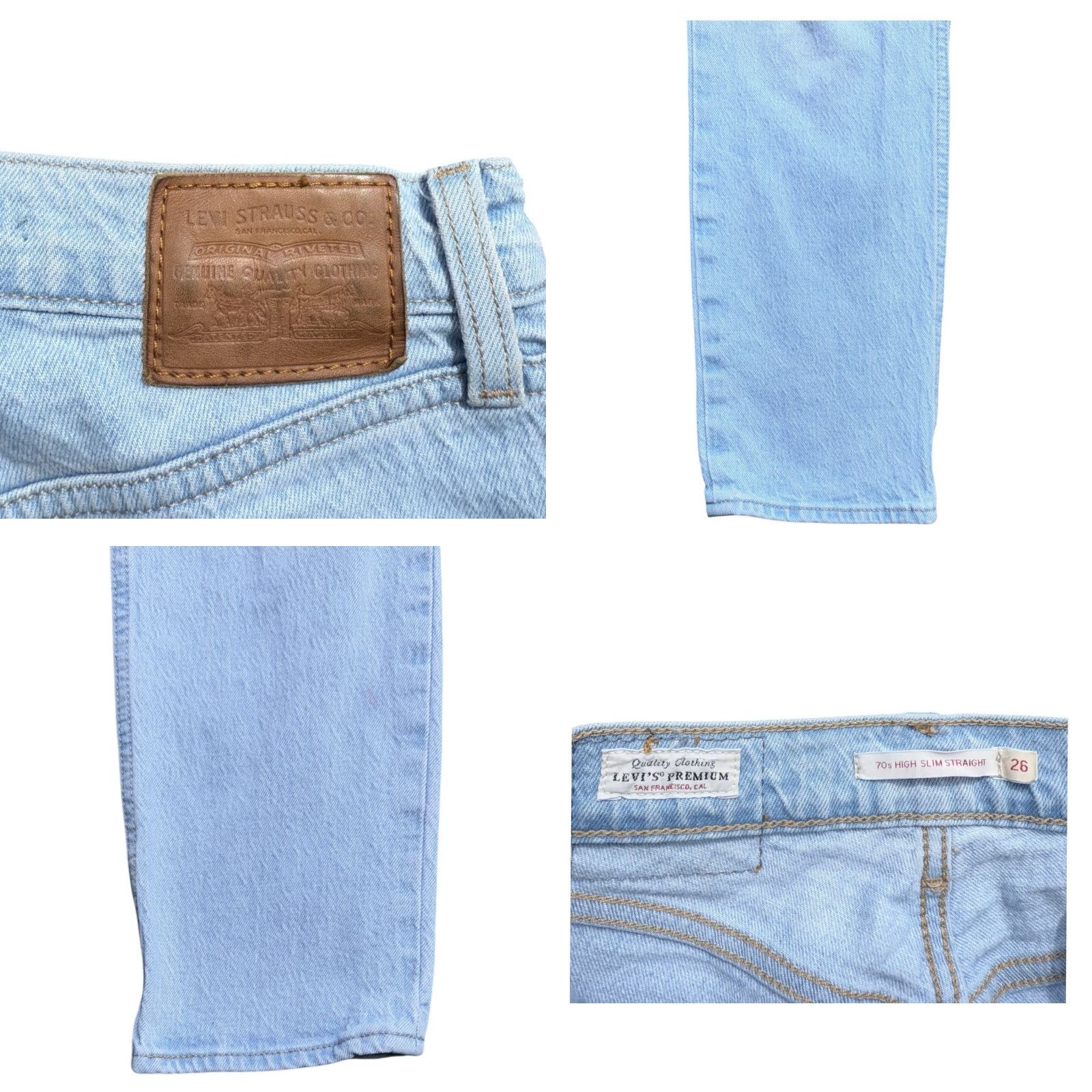 Levi's Levi’s Premium 70s High Slim Straight Light Wash Jeans Womens Size 26 Blue Slim Fit Regular Size 26" / US 2 / IT 38 - 8 Thumbnail