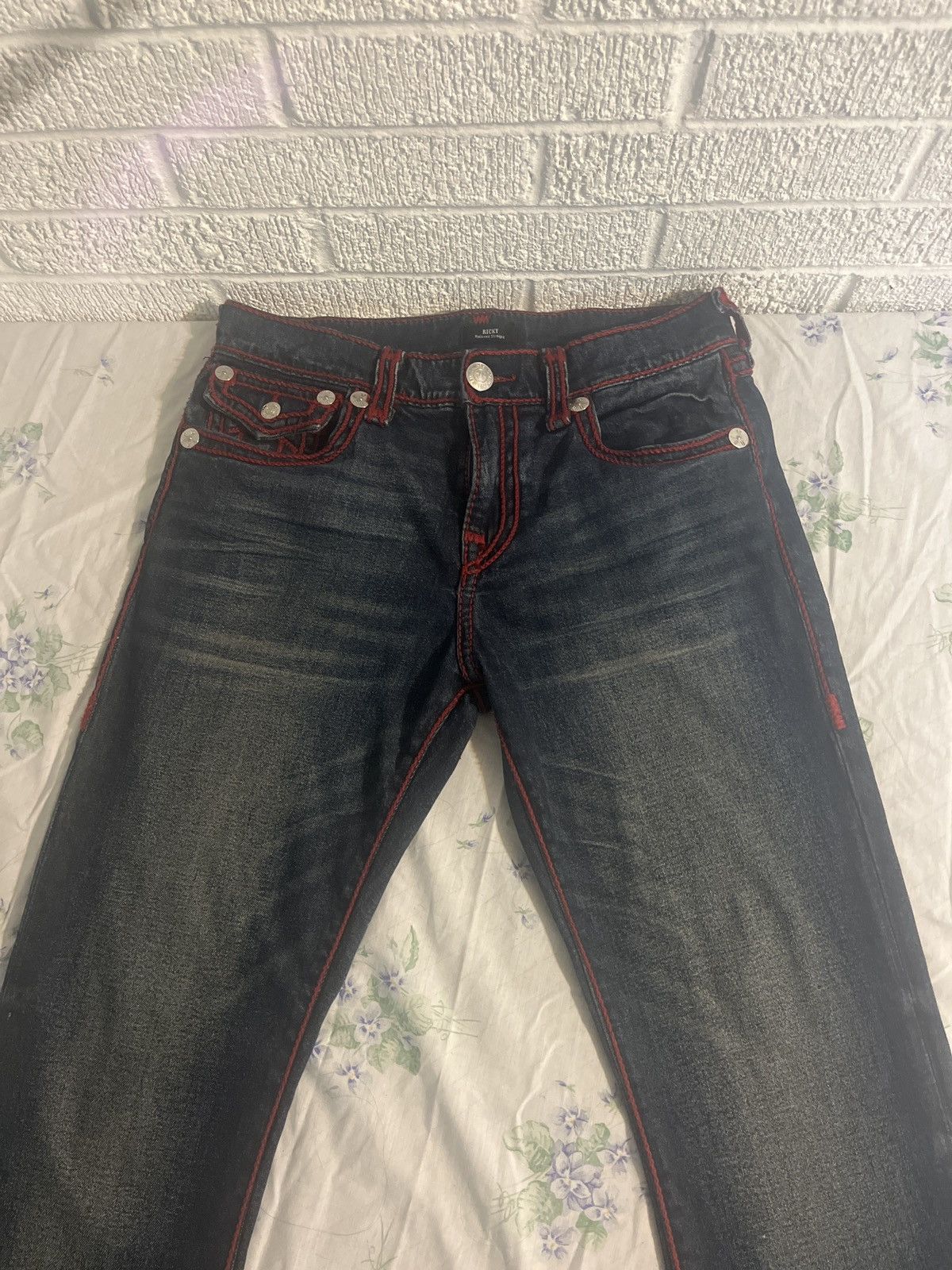 True Religion True Religion Ricky Red Rope Stitch Jean Size US 31 - 2 Thumbnail