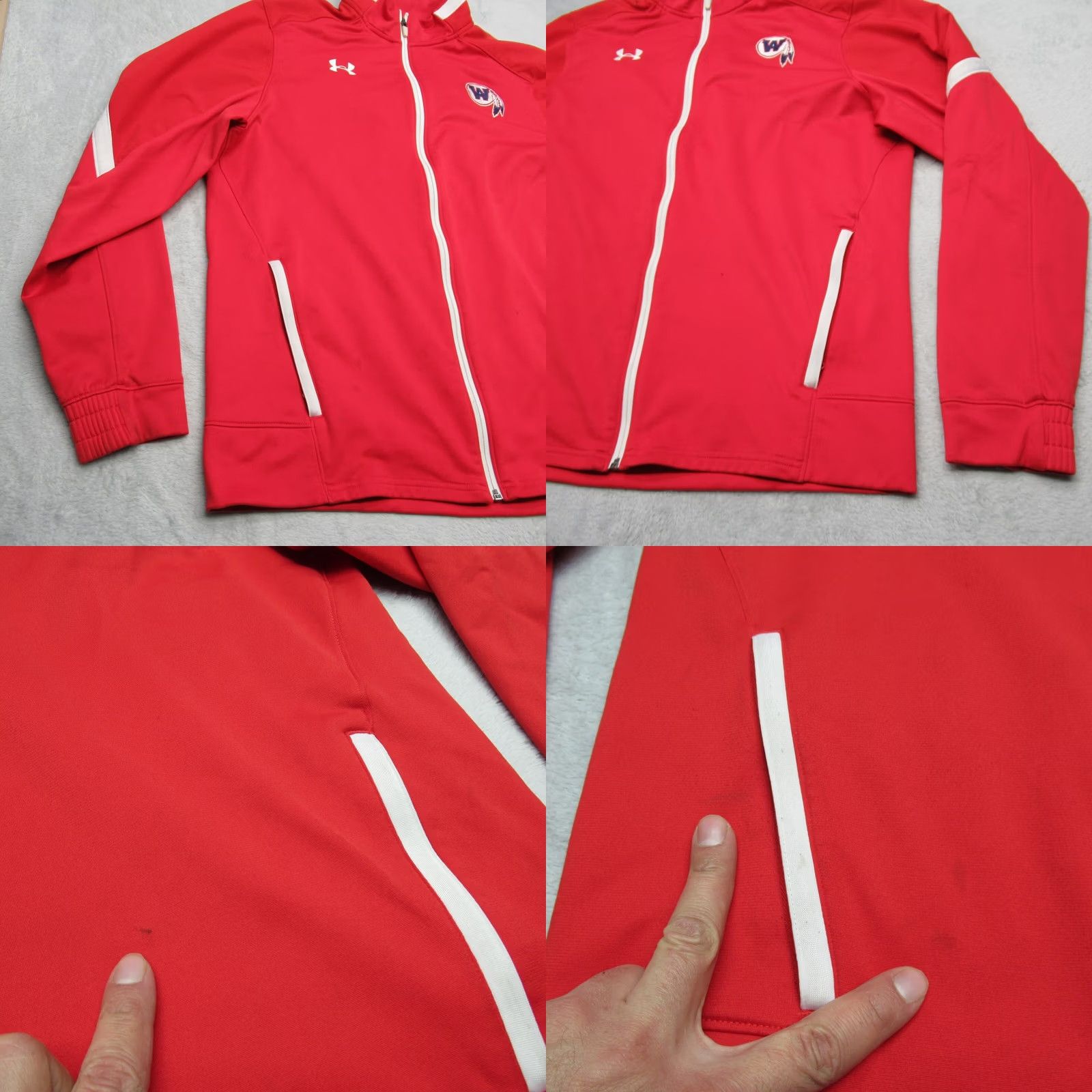 Under Armour VINTAGE Under Armour Jacket Mens Large Red Full Zip All Season Gear Athletic Logo Size US L / EU 52-54 / 3 - 8 Thumbnail