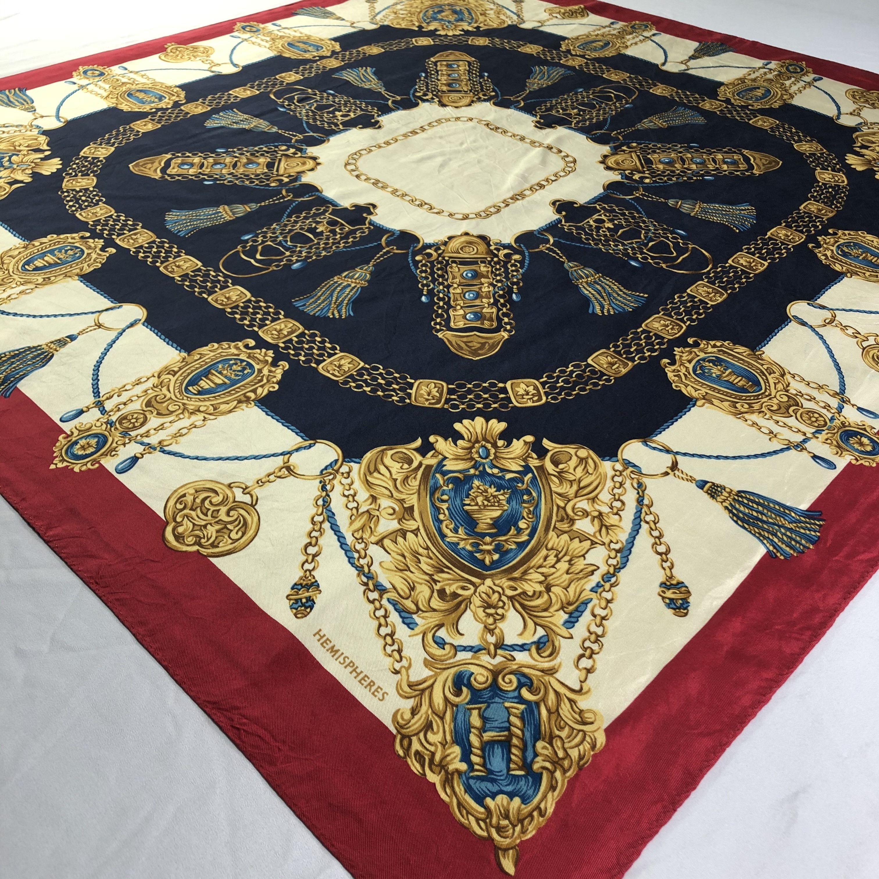 Vintage Vintage Hemispheres Silk Scarf Size ONE SIZE - 4 Thumbnail