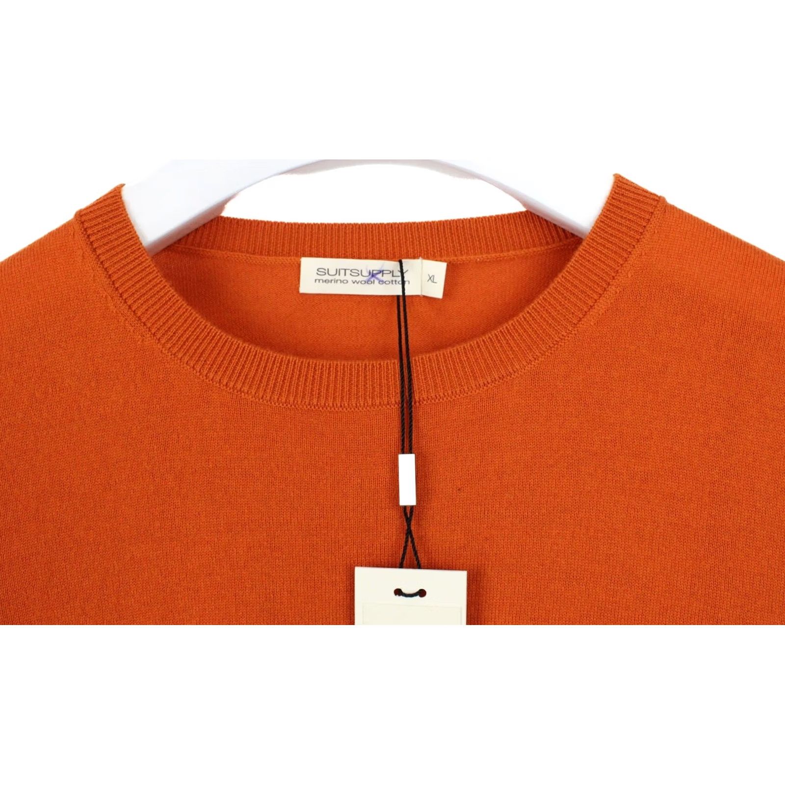 Suitsupply Suitsupply Olympics T-Shirt Women's XL Merino Wool Cotton Knit Short Sleeve Orange Crew Neck Logo Knit Size XL / US 12-14 / IT 48-50 - 4 Thumbnail