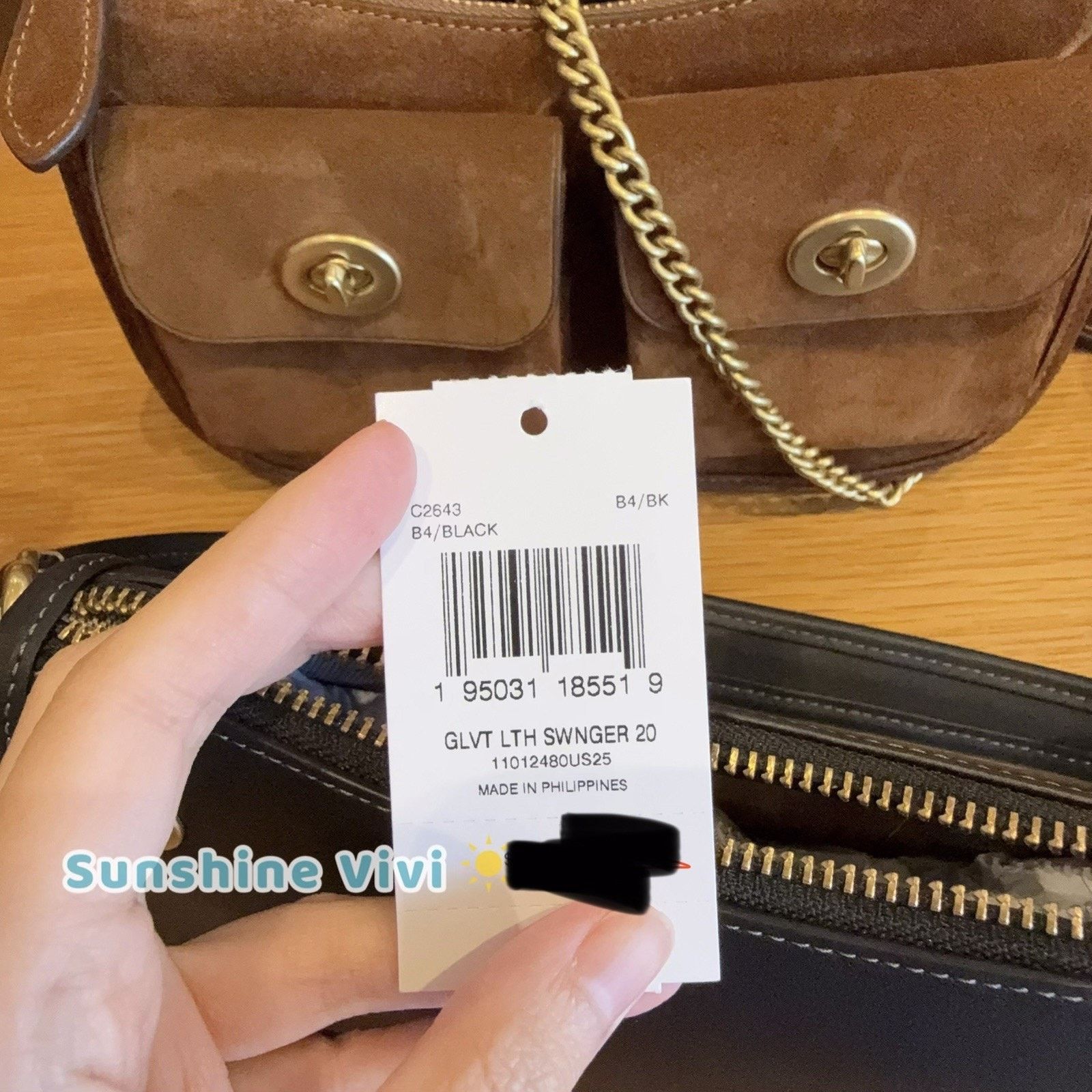 Coach NWT COACH Swinger Bag 20 Black C2643 Glovetanned leather Size ONE SIZE - 6 Thumbnail