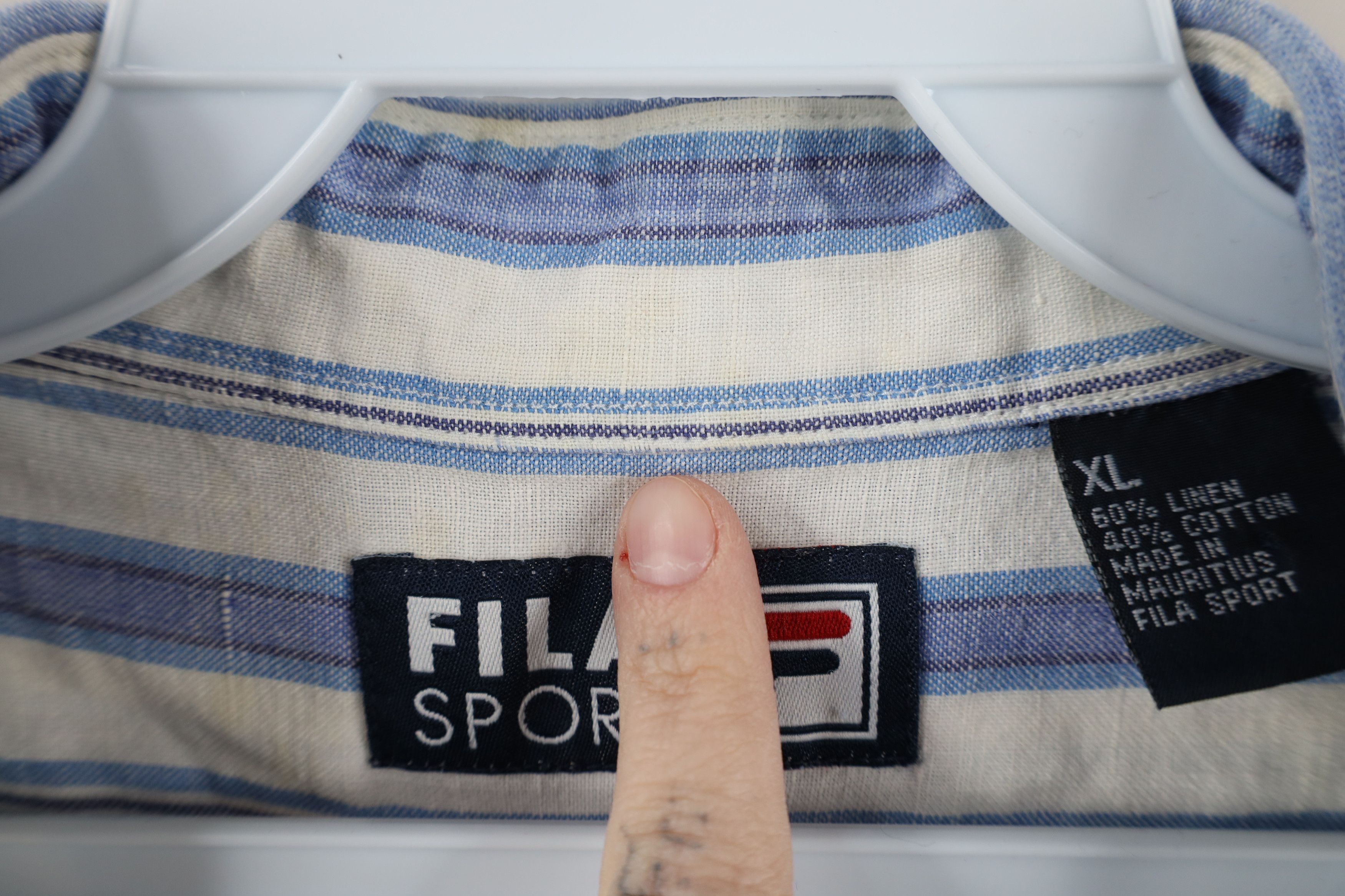 Fila × Vintage Vintage 90s Fila Sport Striped Short Sleeve Button Shirt Size US XL / EU 56 / 4 - 9 Thumbnail