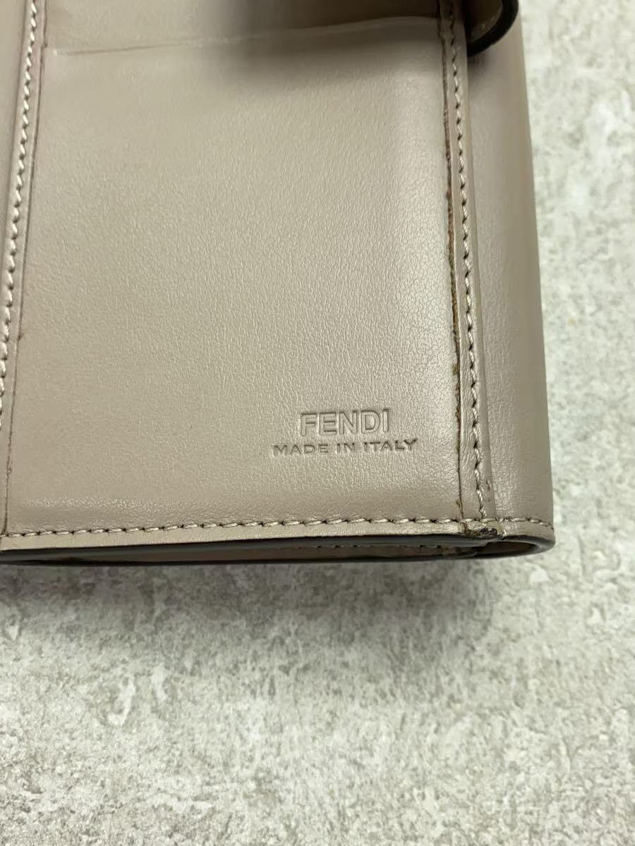 Fendi Fendi Leather Tri-Fold Wallet Beige Size ONE SIZE - 3 Thumbnail