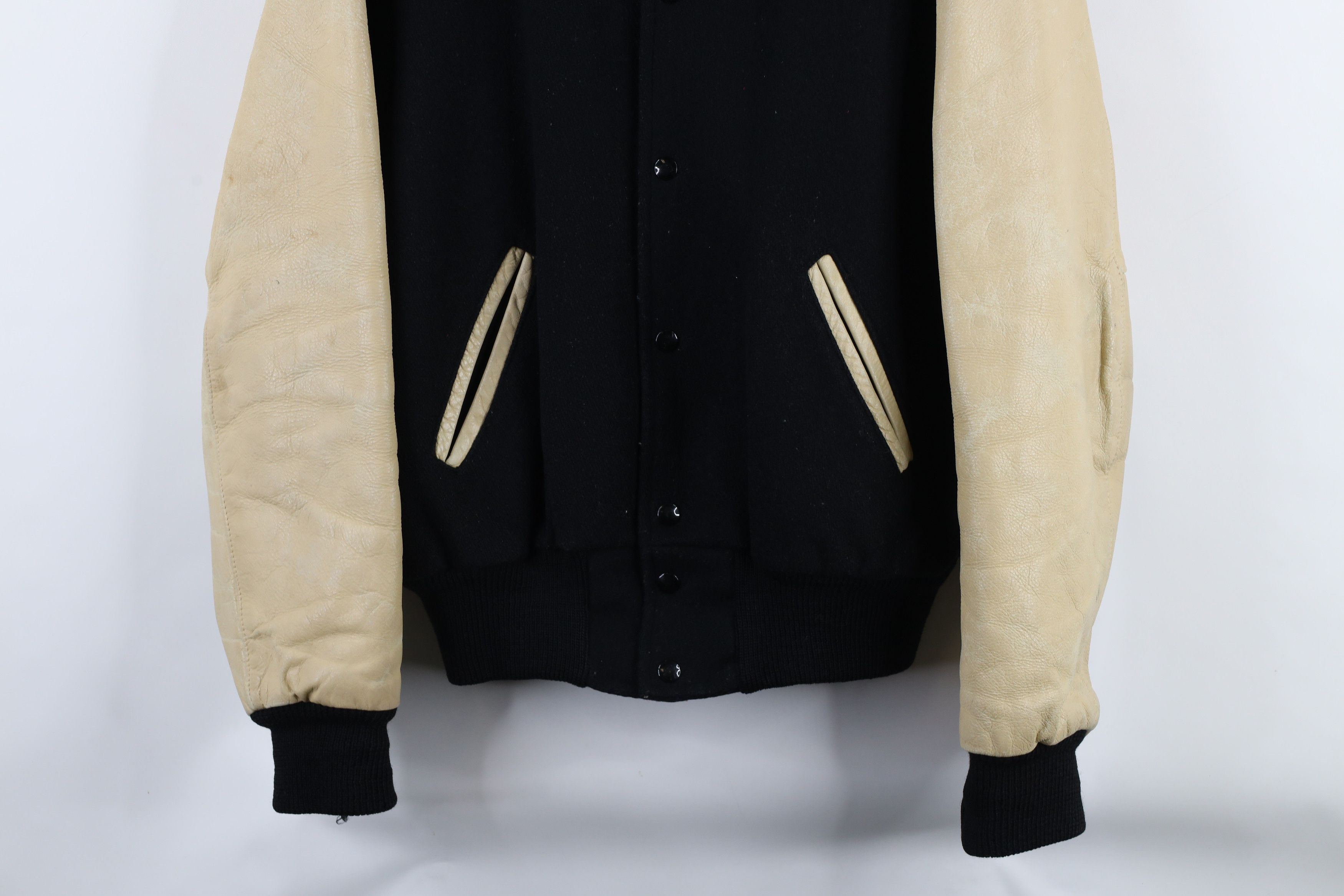 Vintage Vintage 60s 70s Streetwear Leather Varsity Letterman Jacket Size US XL / EU 56 / 4 - 3 Thumbnail
